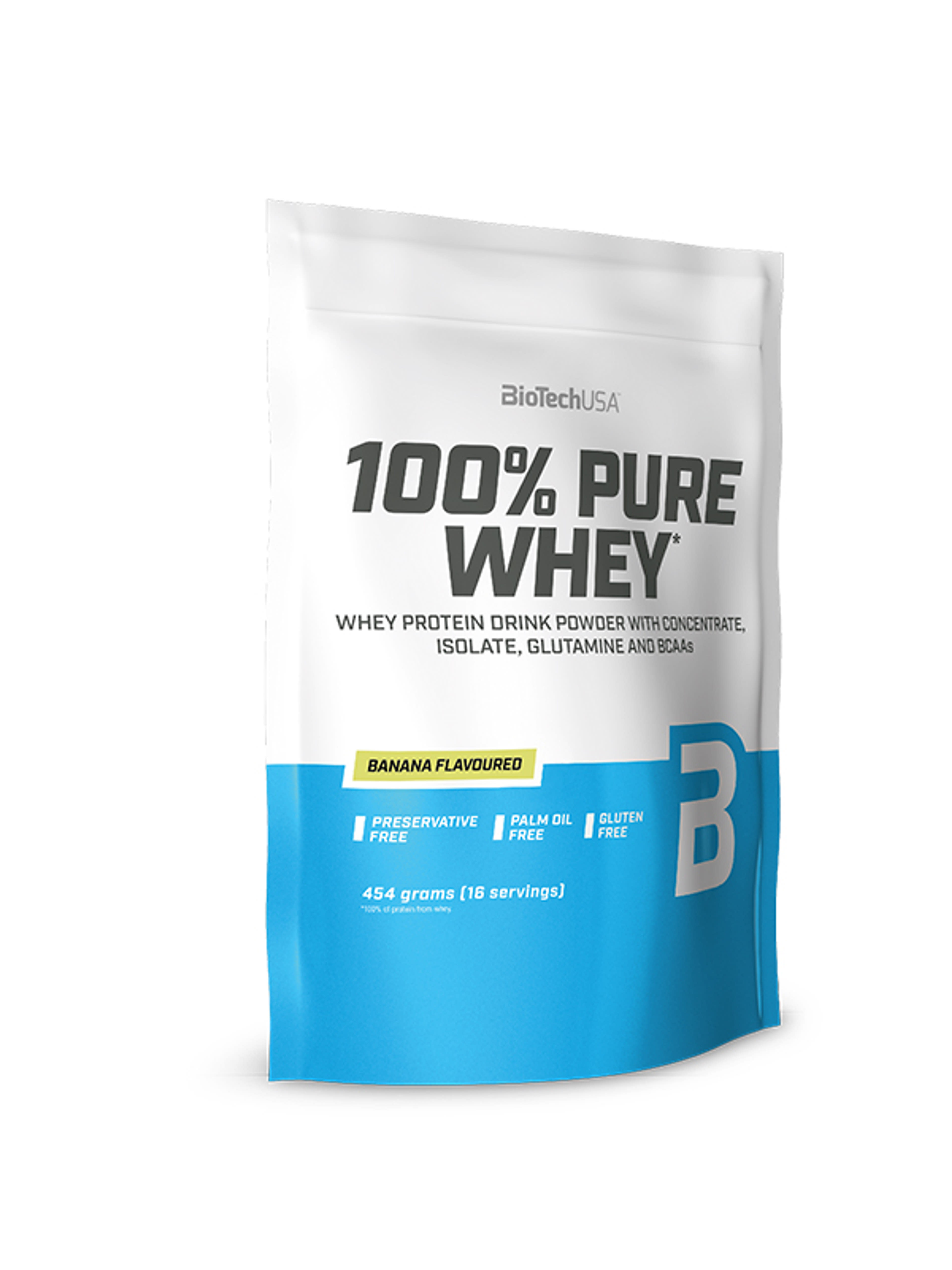 BioTechUSA 100% Pure Whey Banán ízű fehérjepor - 454 g-1