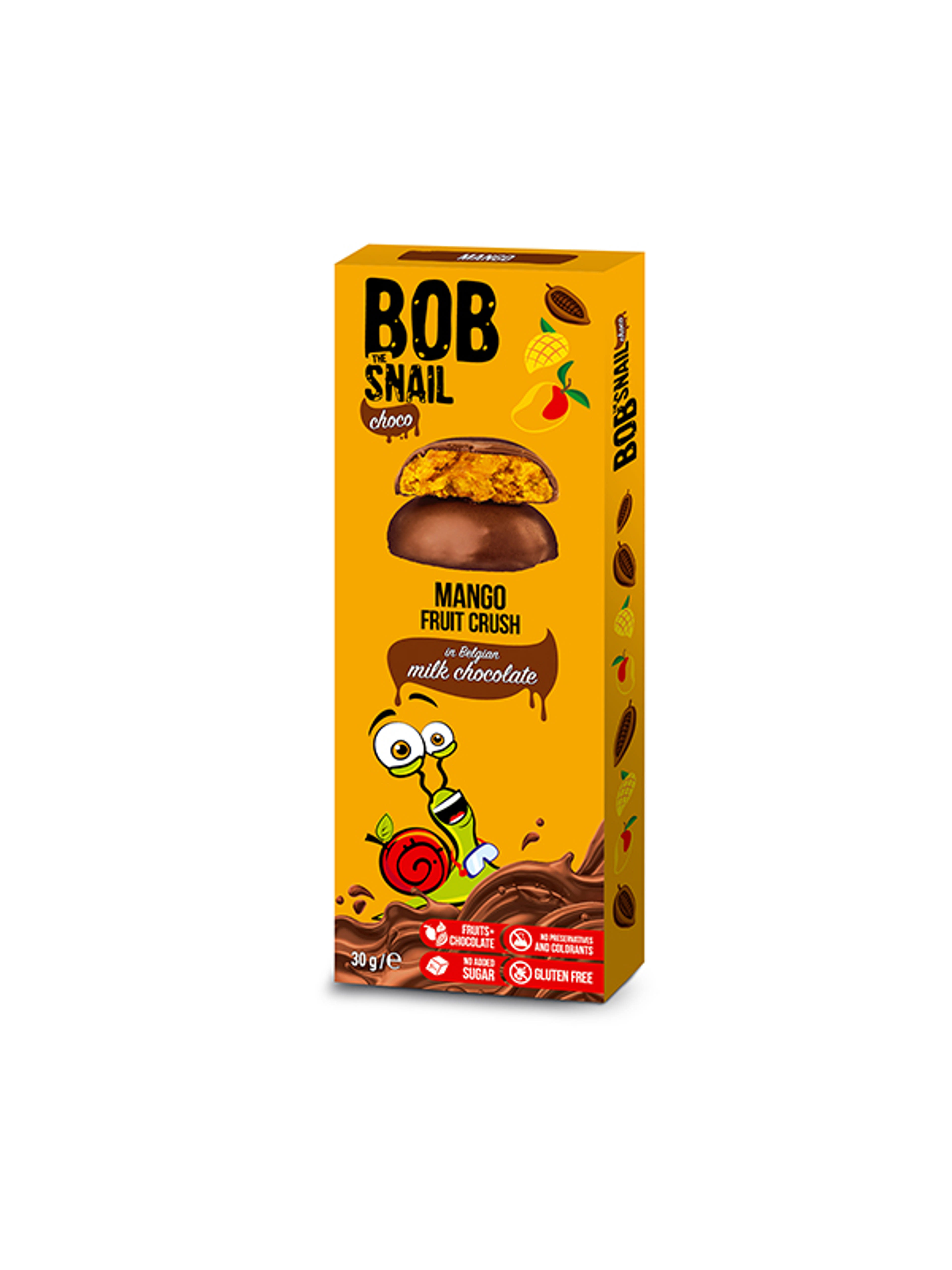 Bob Snail gyümölcs snack tejcsokoládé, mangó - 30 g-1