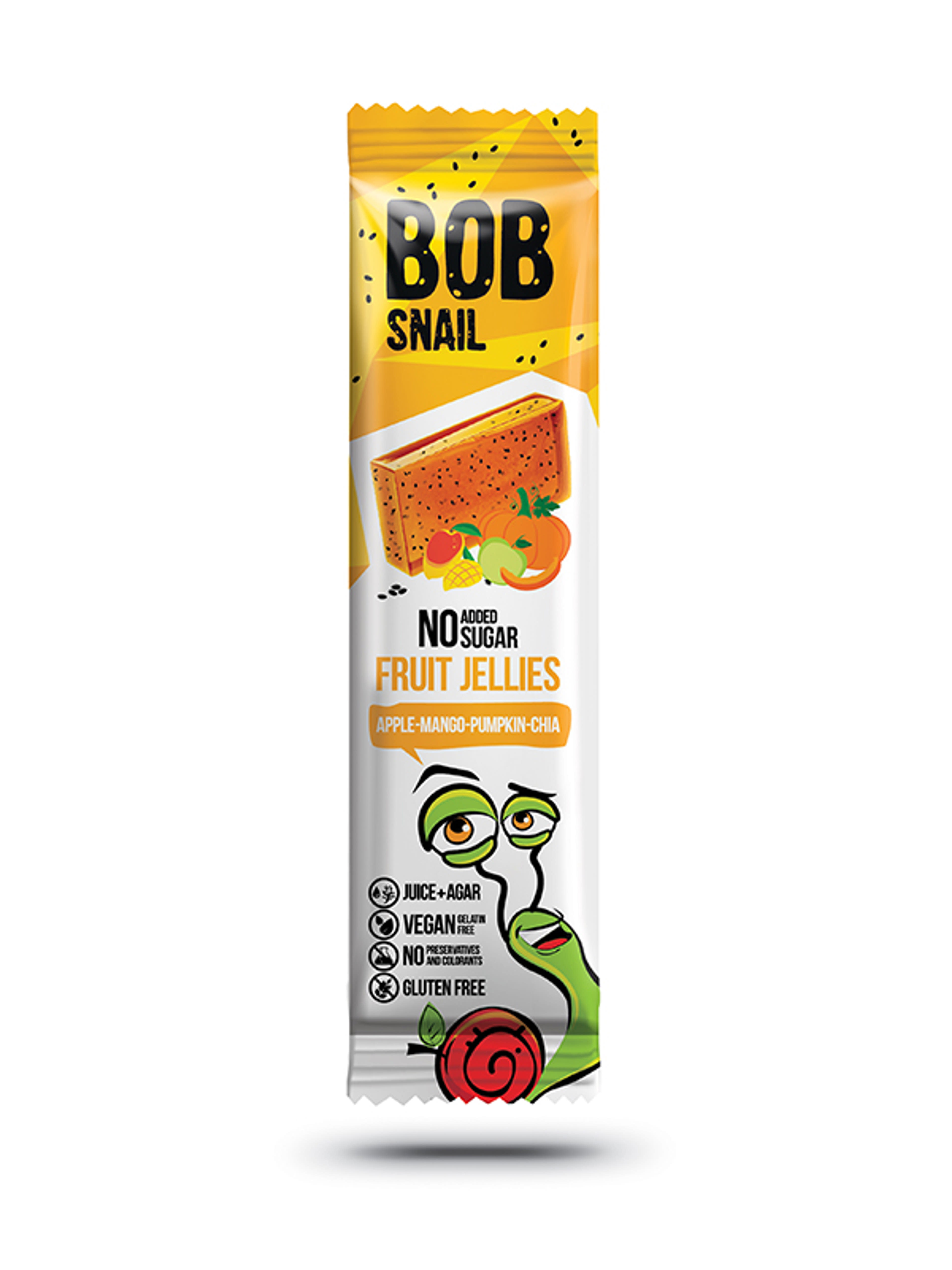 Bob Snail gyümölcszselé alma, mangó, chia - 38 g