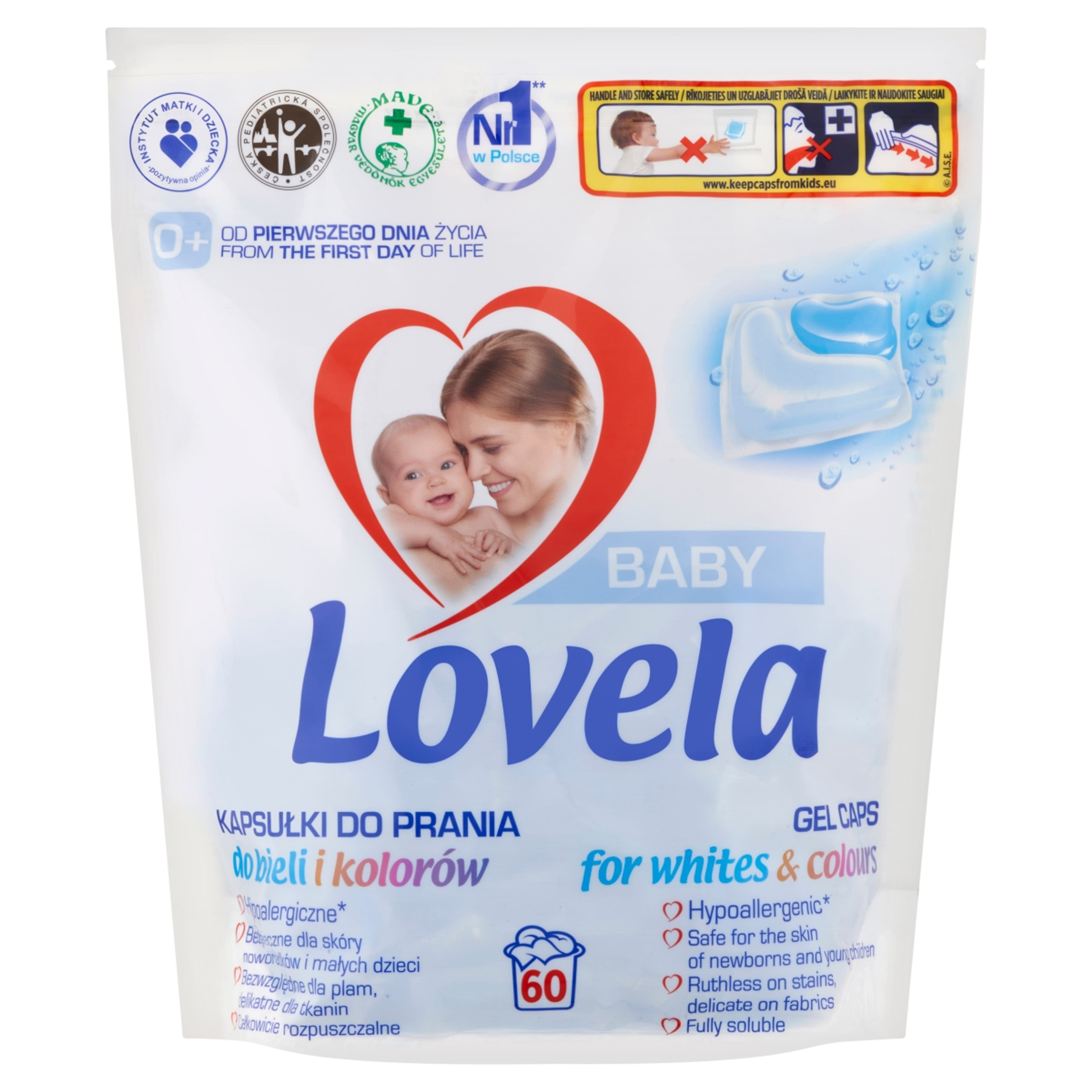Lovela Baby mosókapszula fehér és színes ruhákhoz, babaruhákhoz és pelenkákhoz 60 mosás - 60 db-1