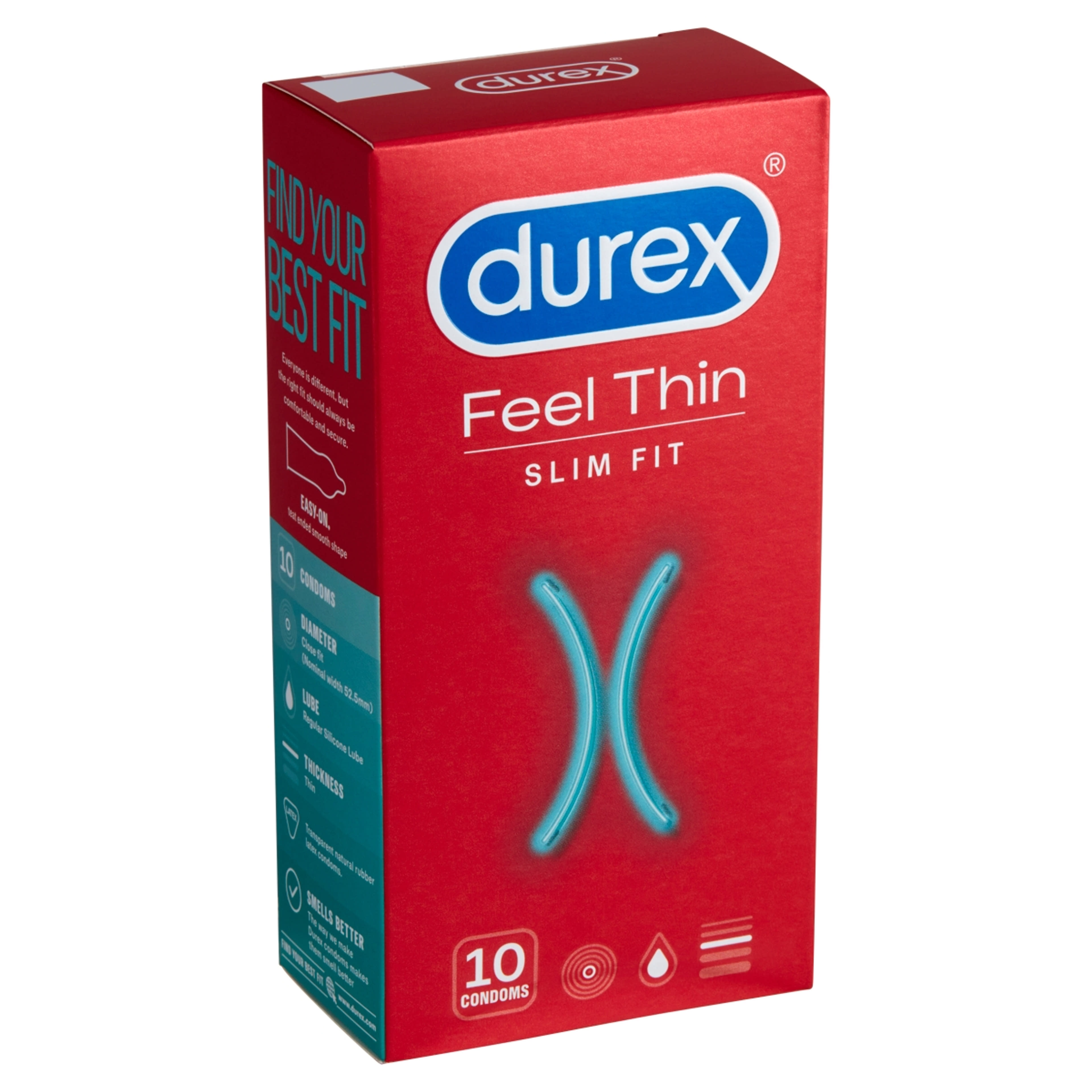 Durex óvszer feel thin slim fit - 10 db-2