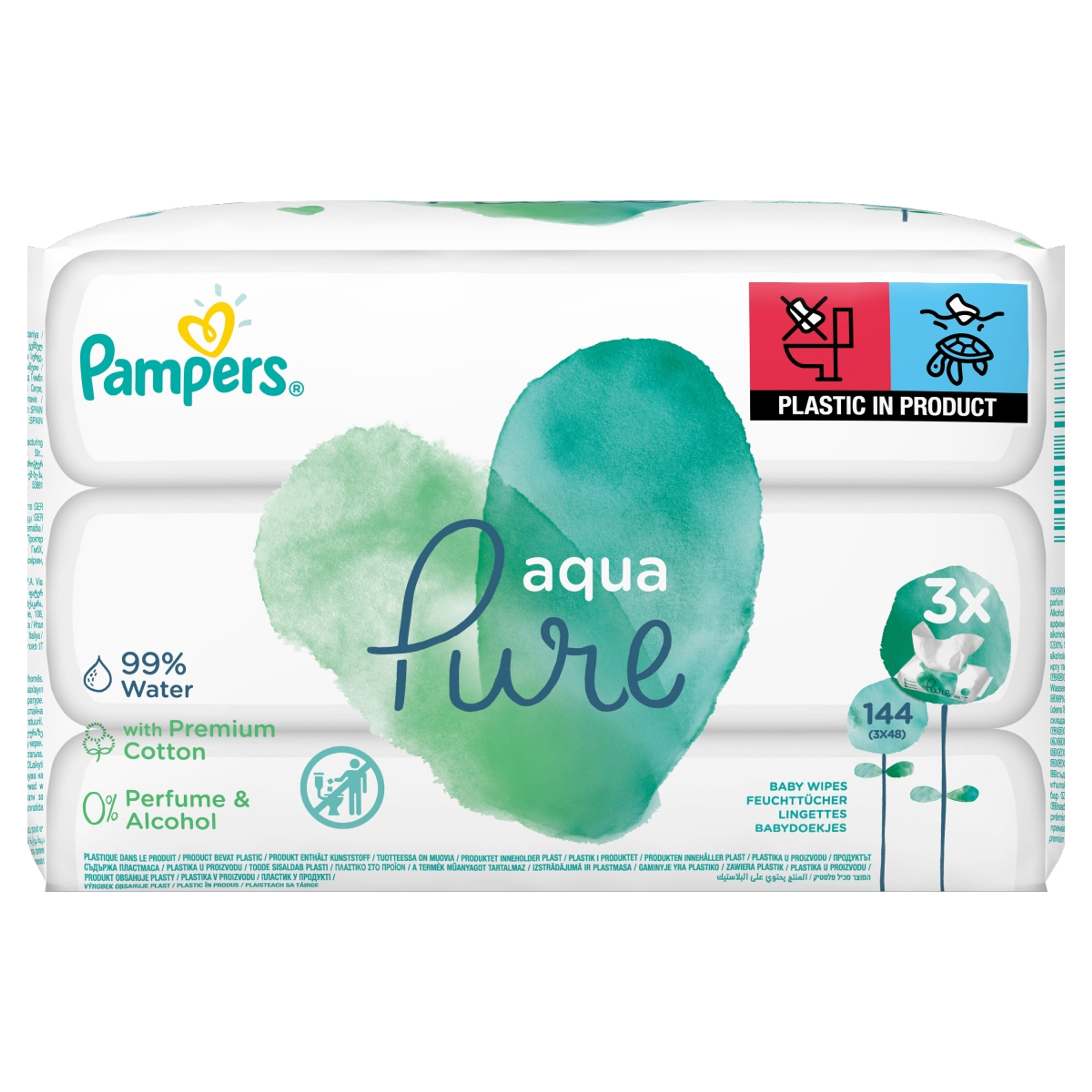 Pampers Aqua Pure Törlőkendő (3x48) - 144 db-1