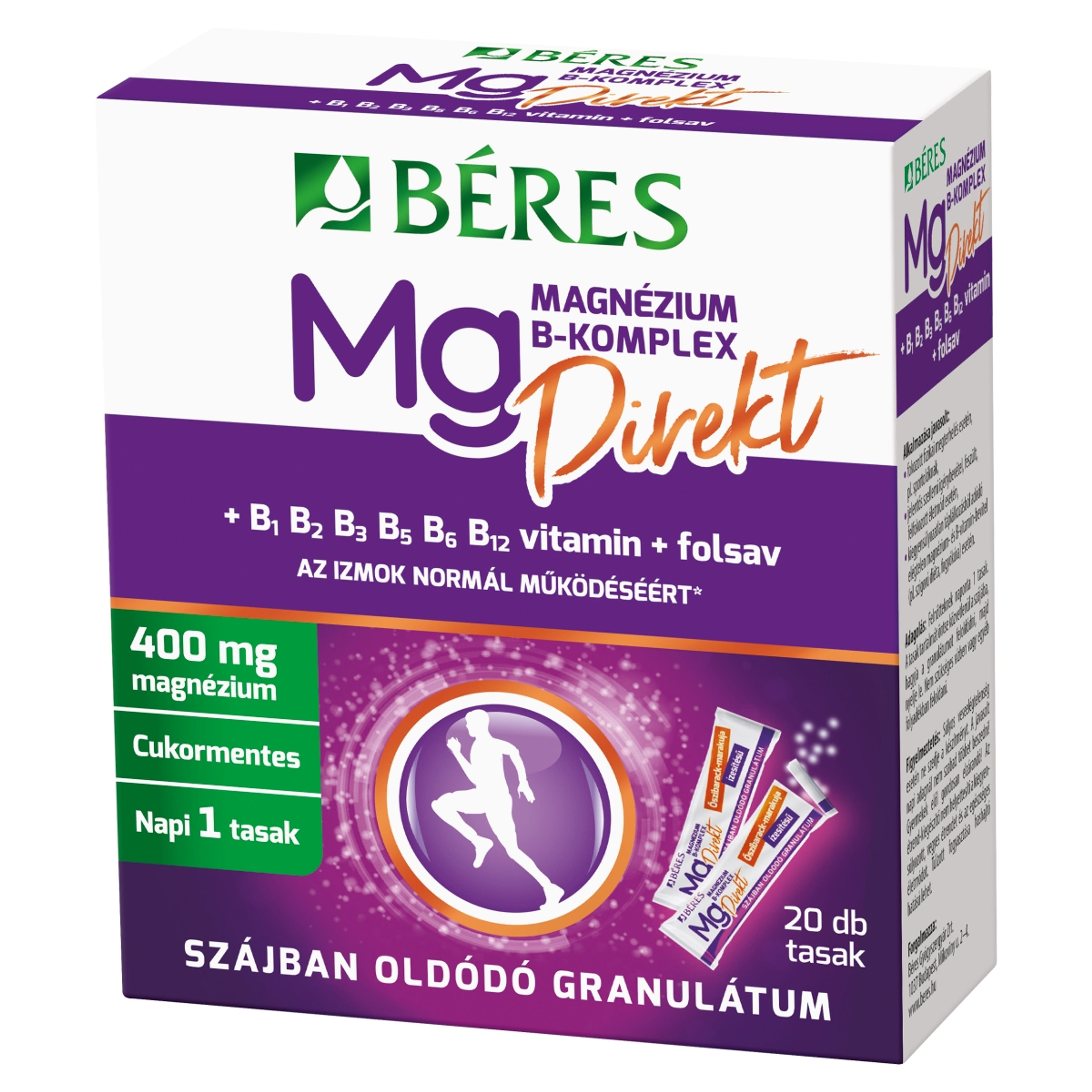 Béres Magnézium B-Komplex Direkt szájban oldódó granulátum - 20 db-2