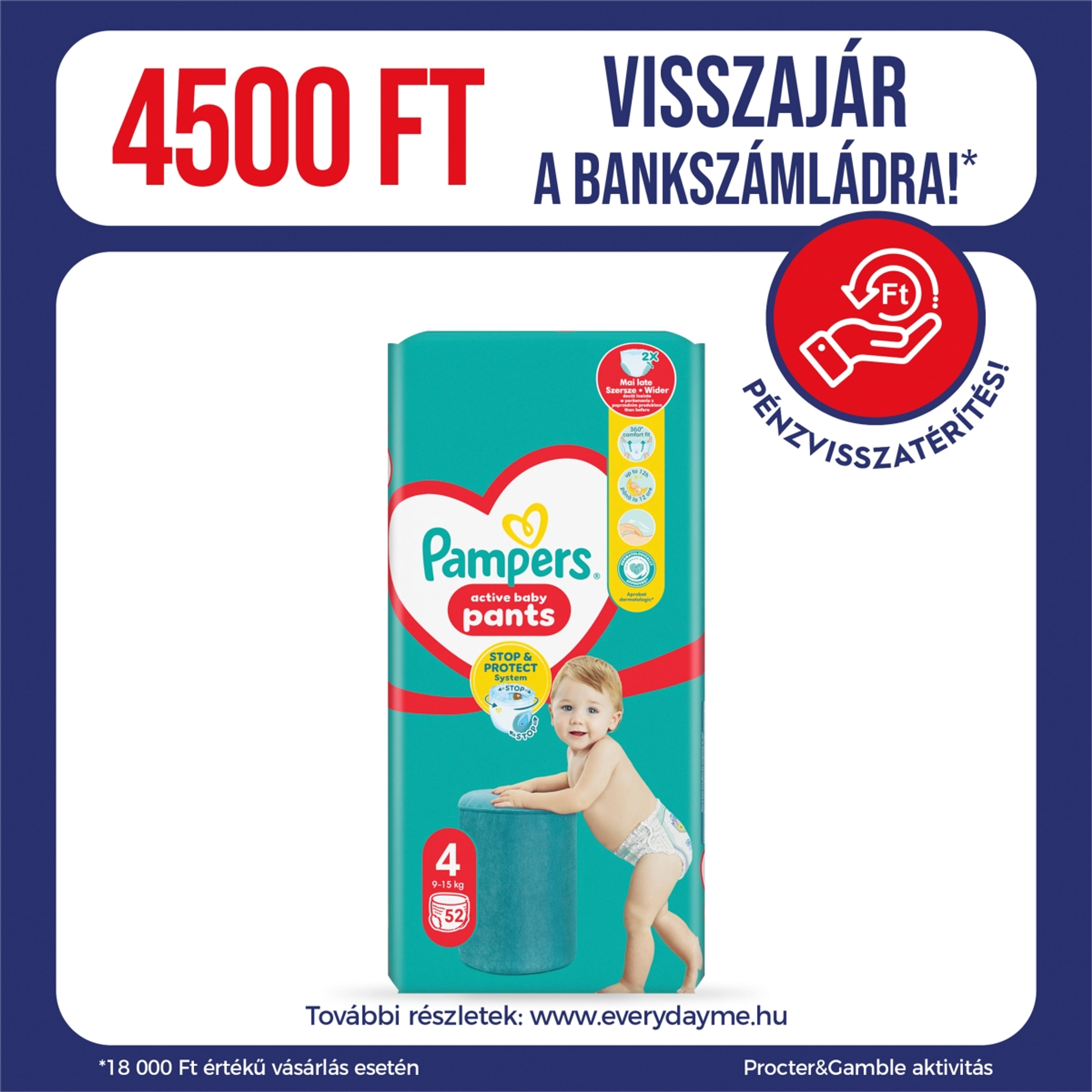 Pampers Pants Jumbo Pack Pelenka 4-es 9-15kg - 52 db-1