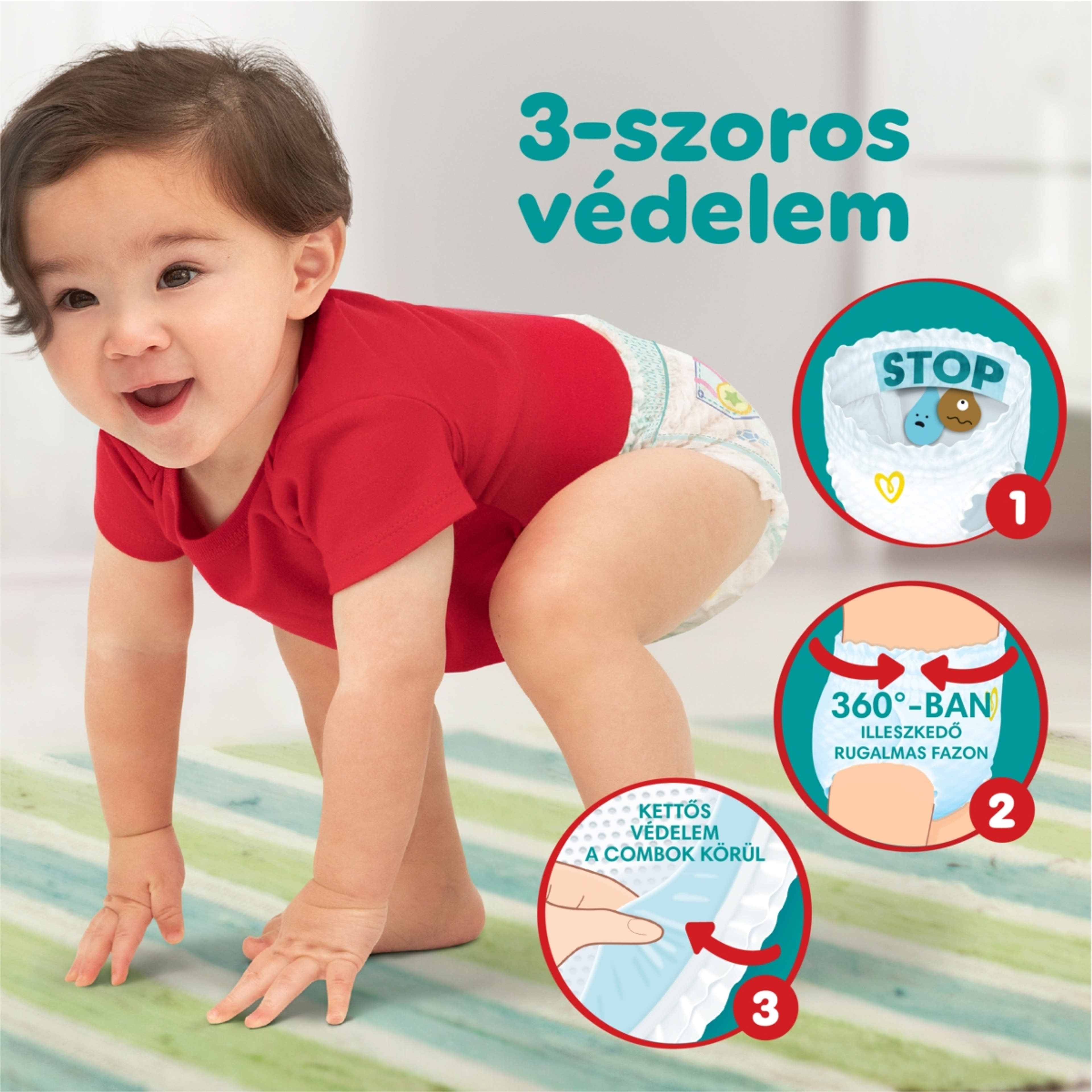 Pampers Pants bugyipelenka monthly pack 4-es 9-15 kg - 176 db-3