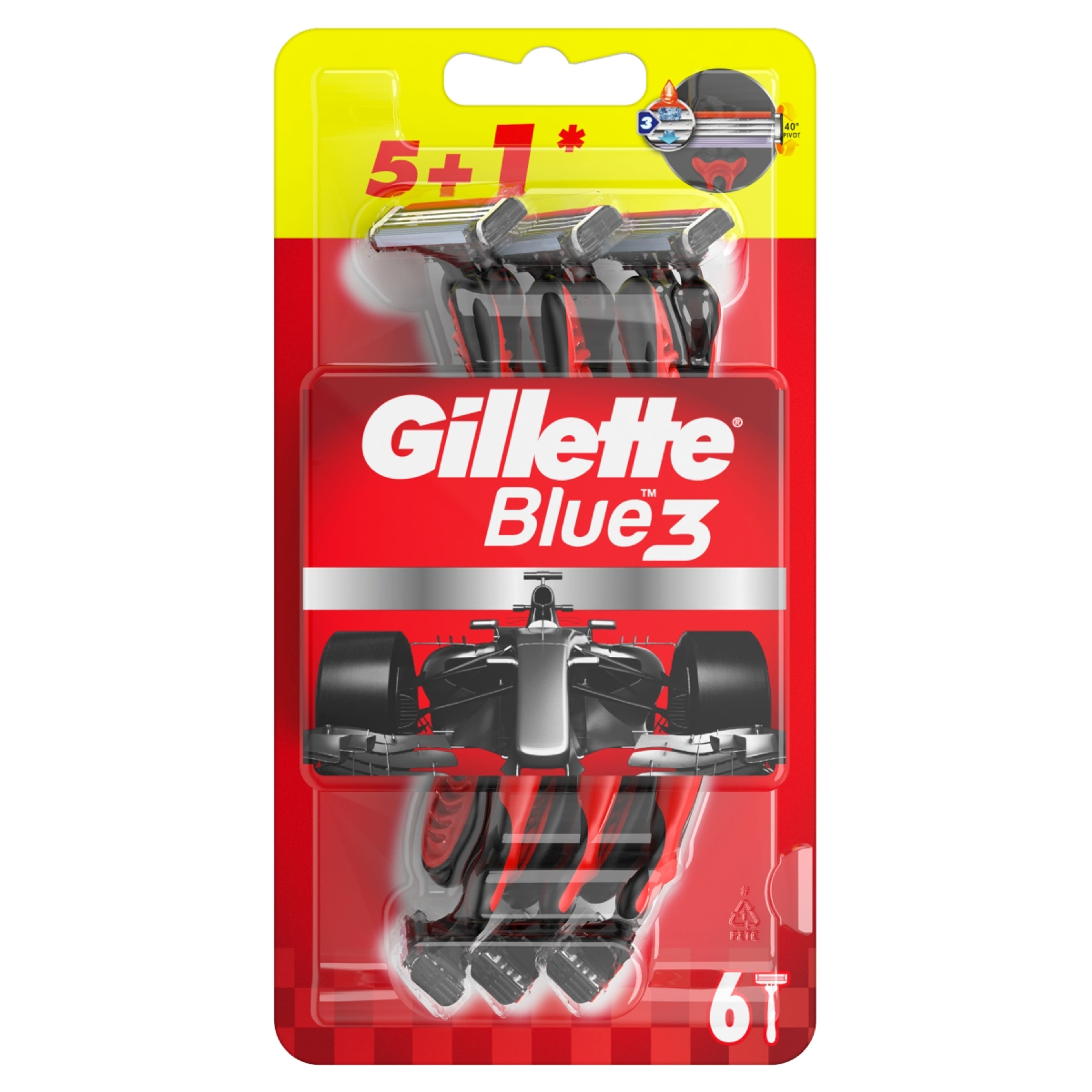 Gillette Blue3 eldobható borotva, 3 pengés - 6 db