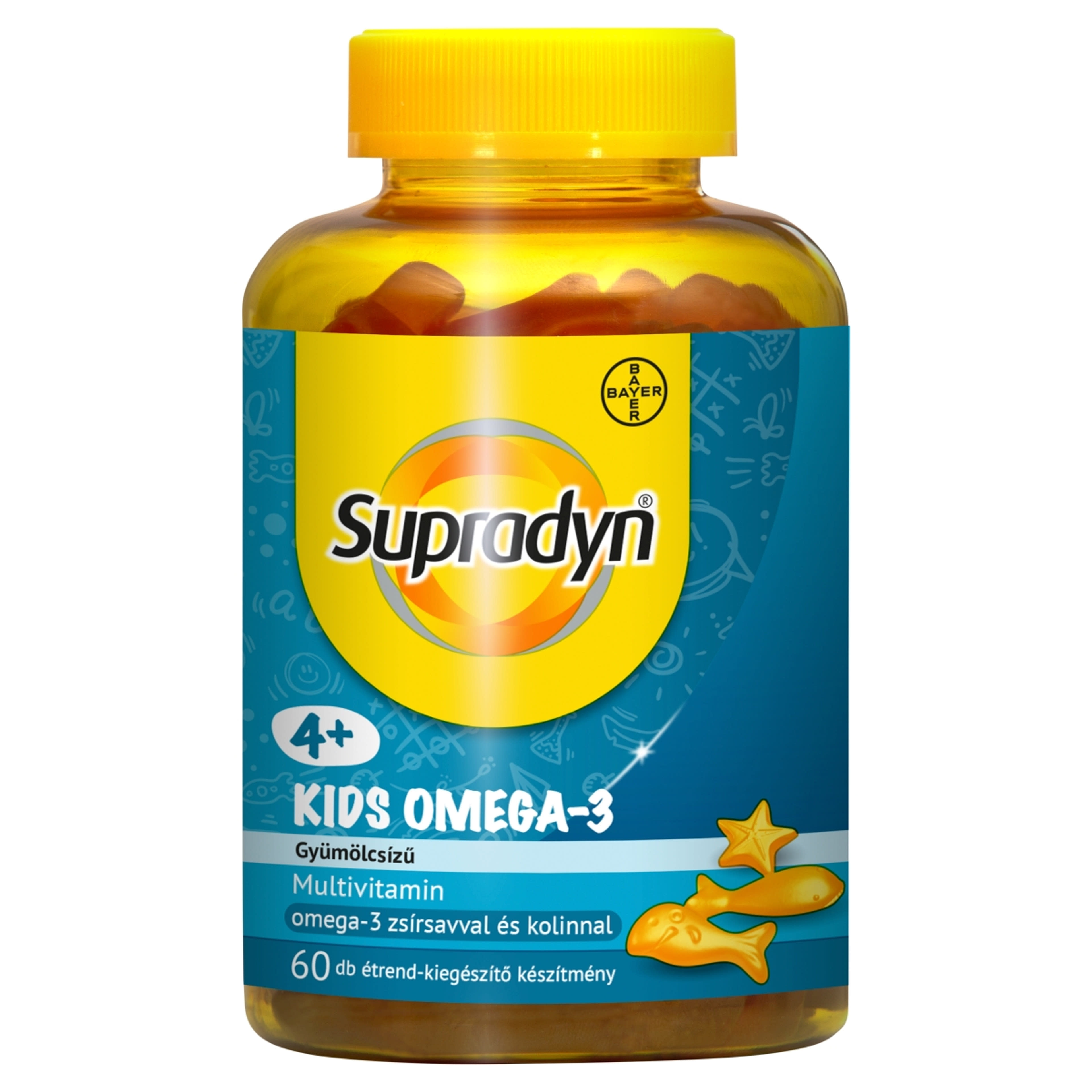 Supradyn Kids gyümölcsízű étrend-kiegészítő multivitamin omega-3-mal és kolinnal - 60 db-1