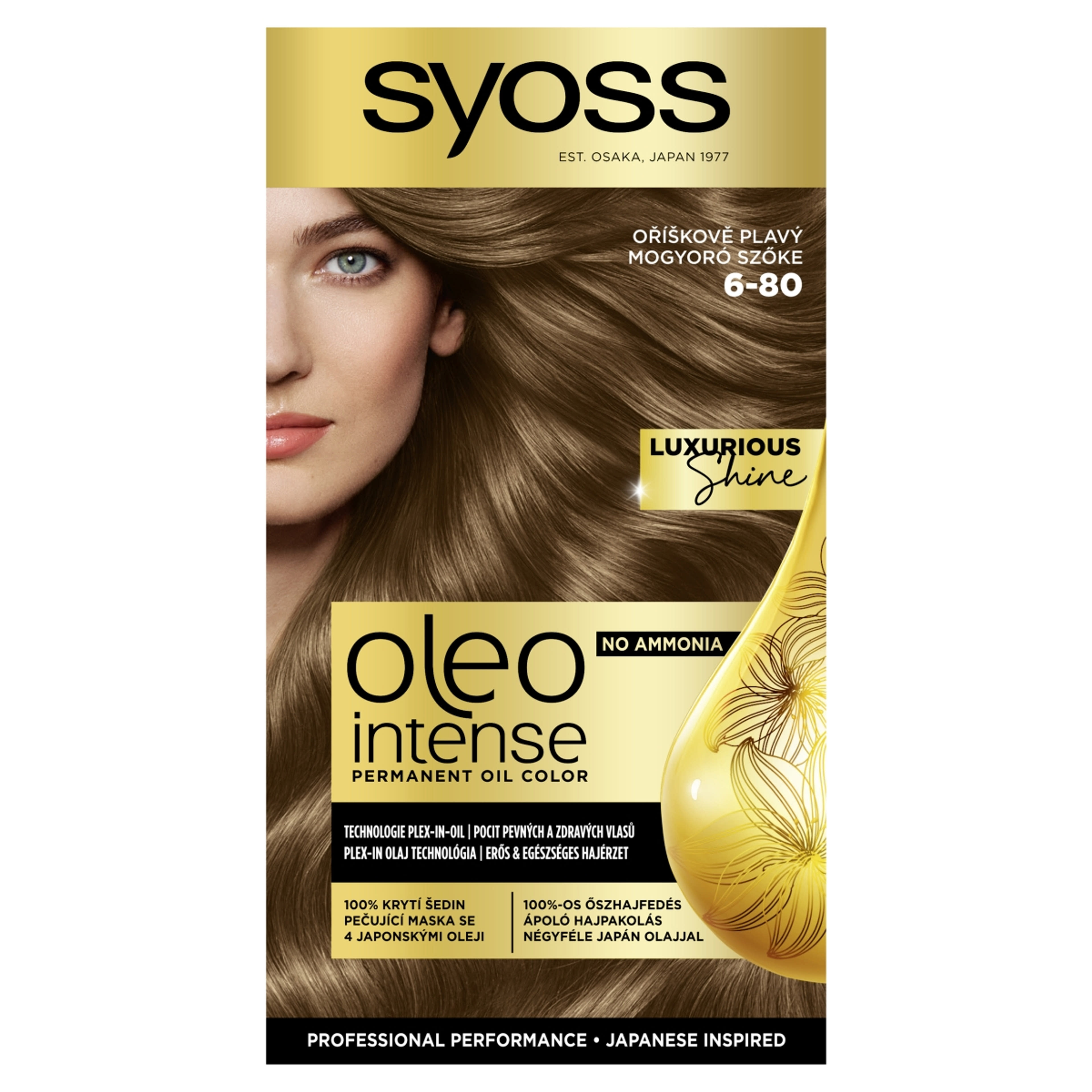 Syoss Oleo Intense tartós hajfesték 6-80 mogyoró szőke - 1 db-1