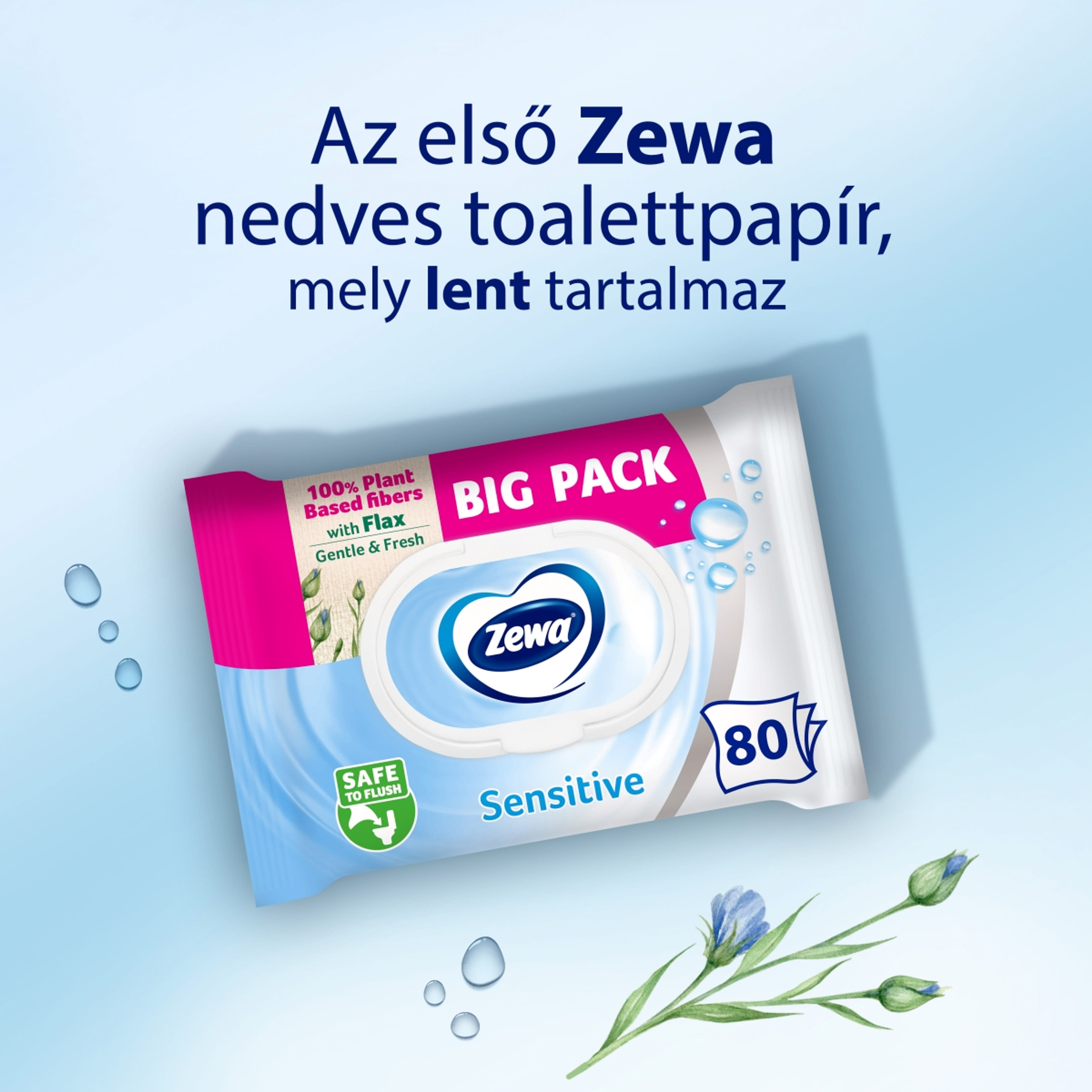 Zewa Sensitive BigPack nedves toelettpapír - 80 db-3