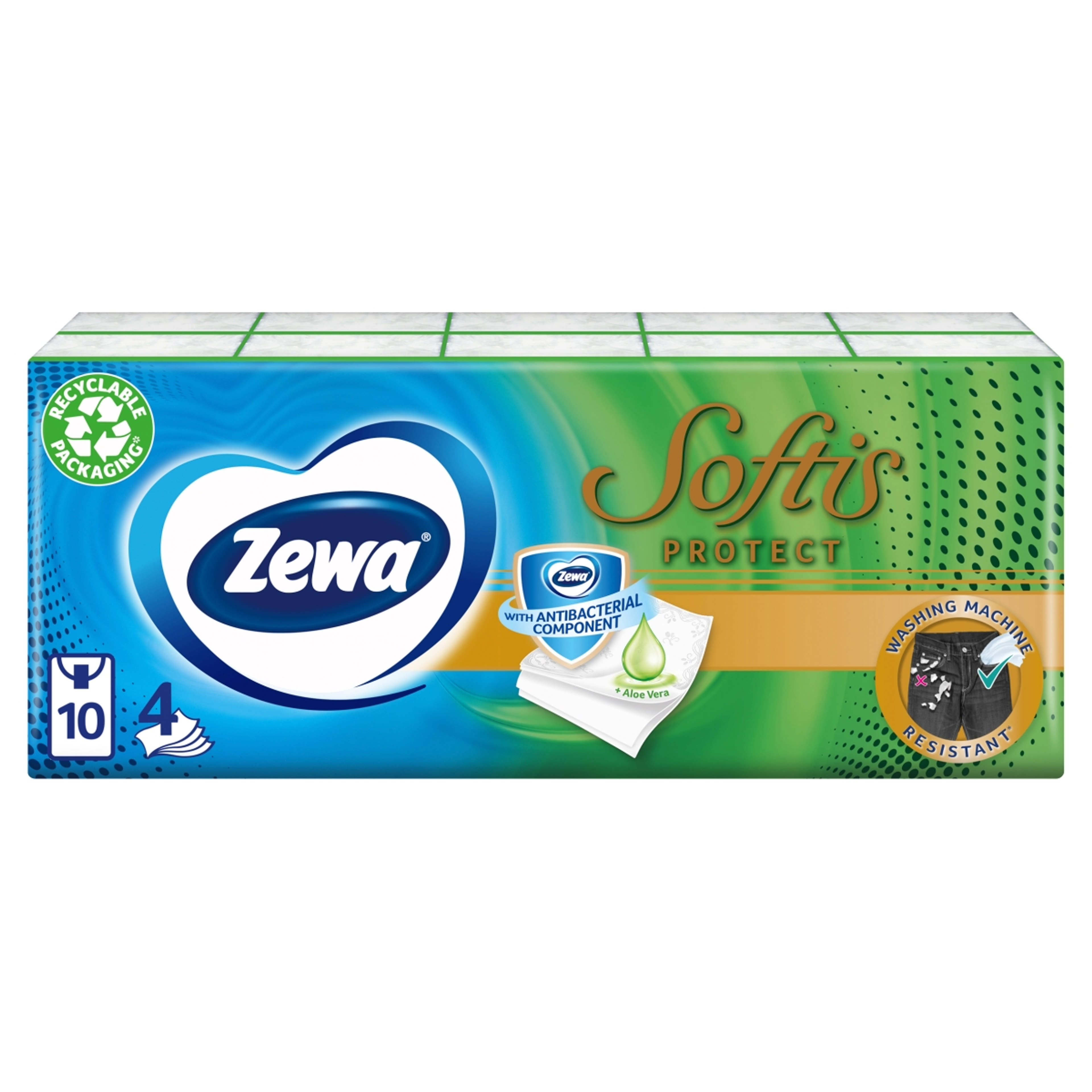 Zewa Softis Protect Illatosított 4 Rétegű Papírzsebkendő - 10x9 db-3
