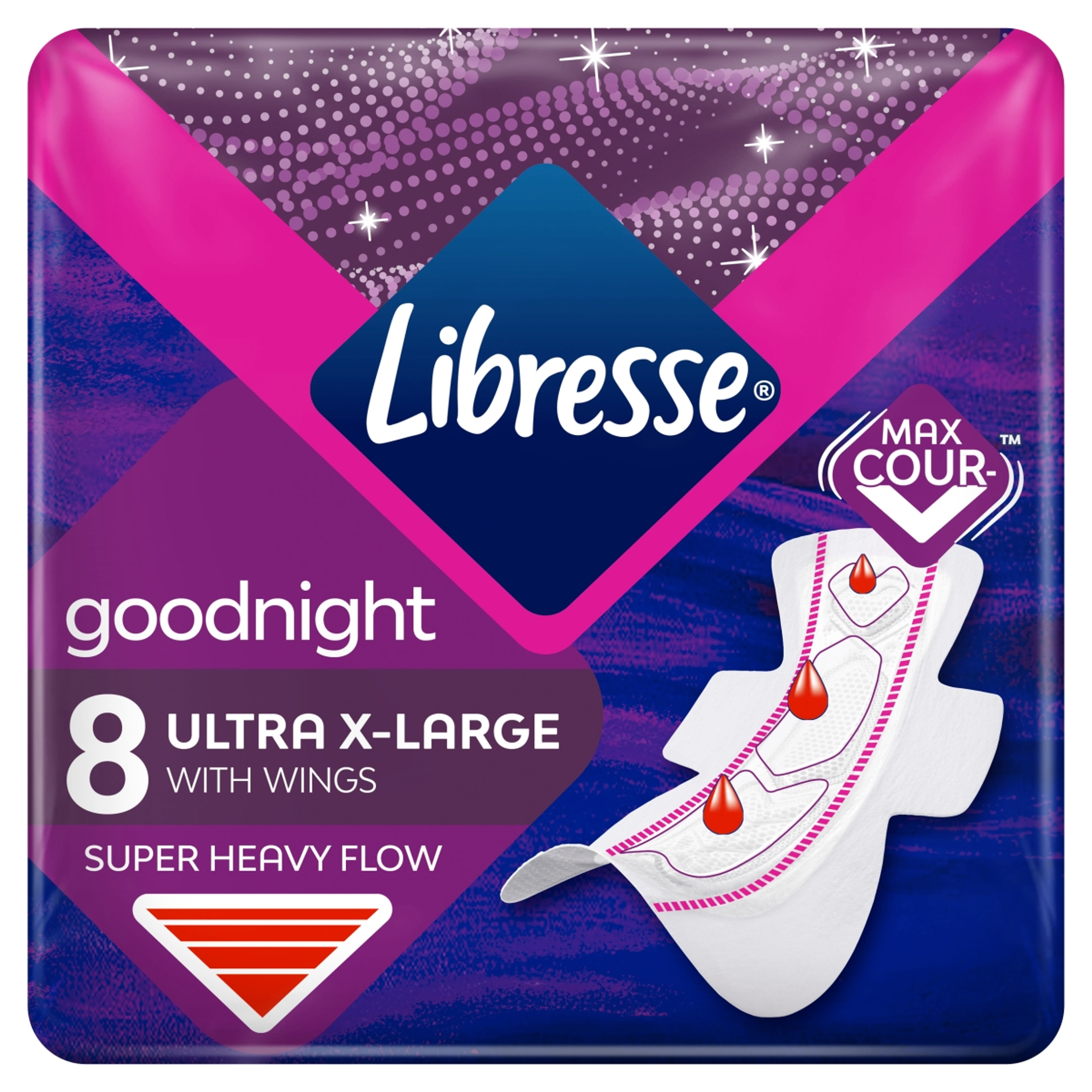 Libresse Ultra Night Extra Wing egészségügyi betét - 8 db-5