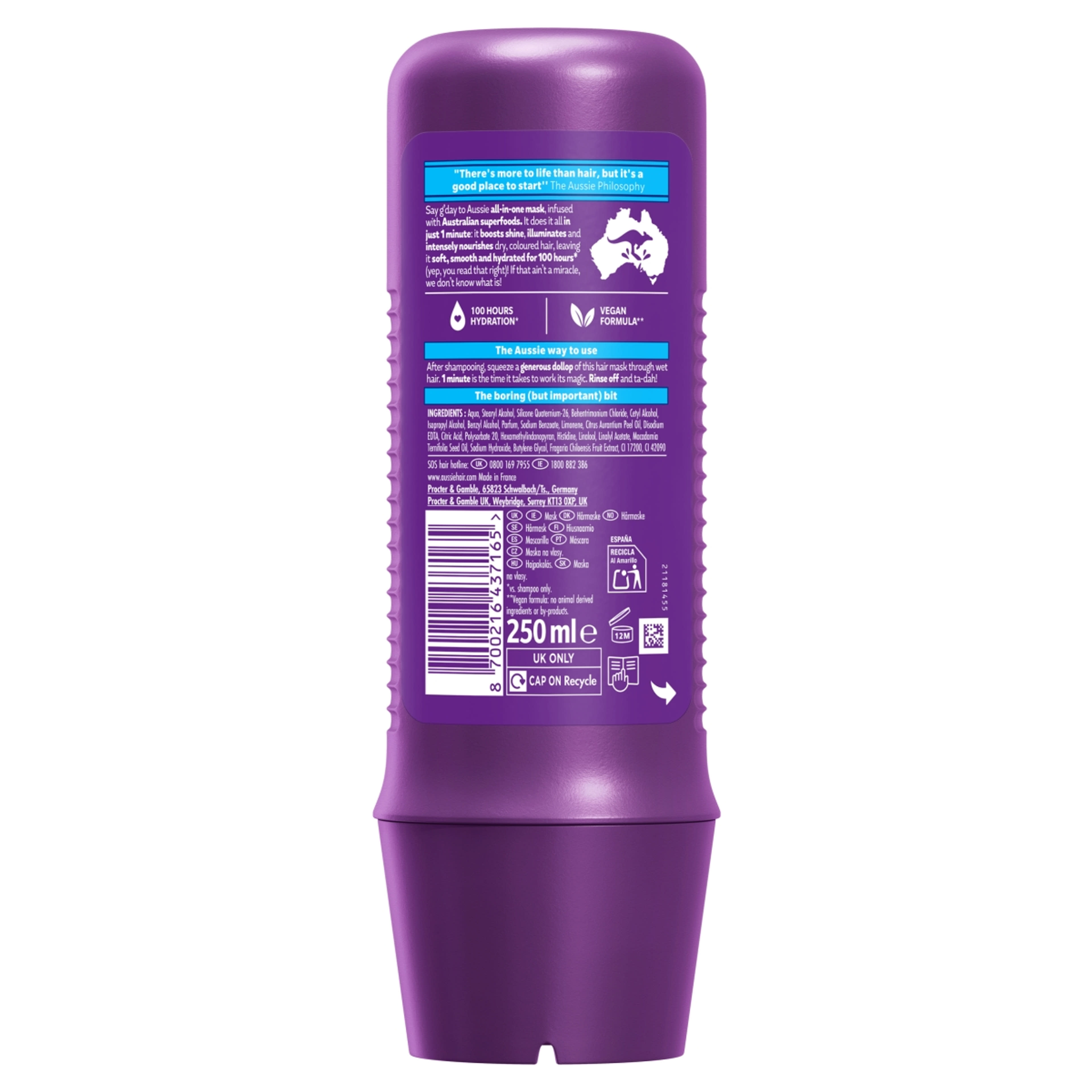 Aussie SOS 1 Minute Miracle Colour hajmaszk - 250 ml-2