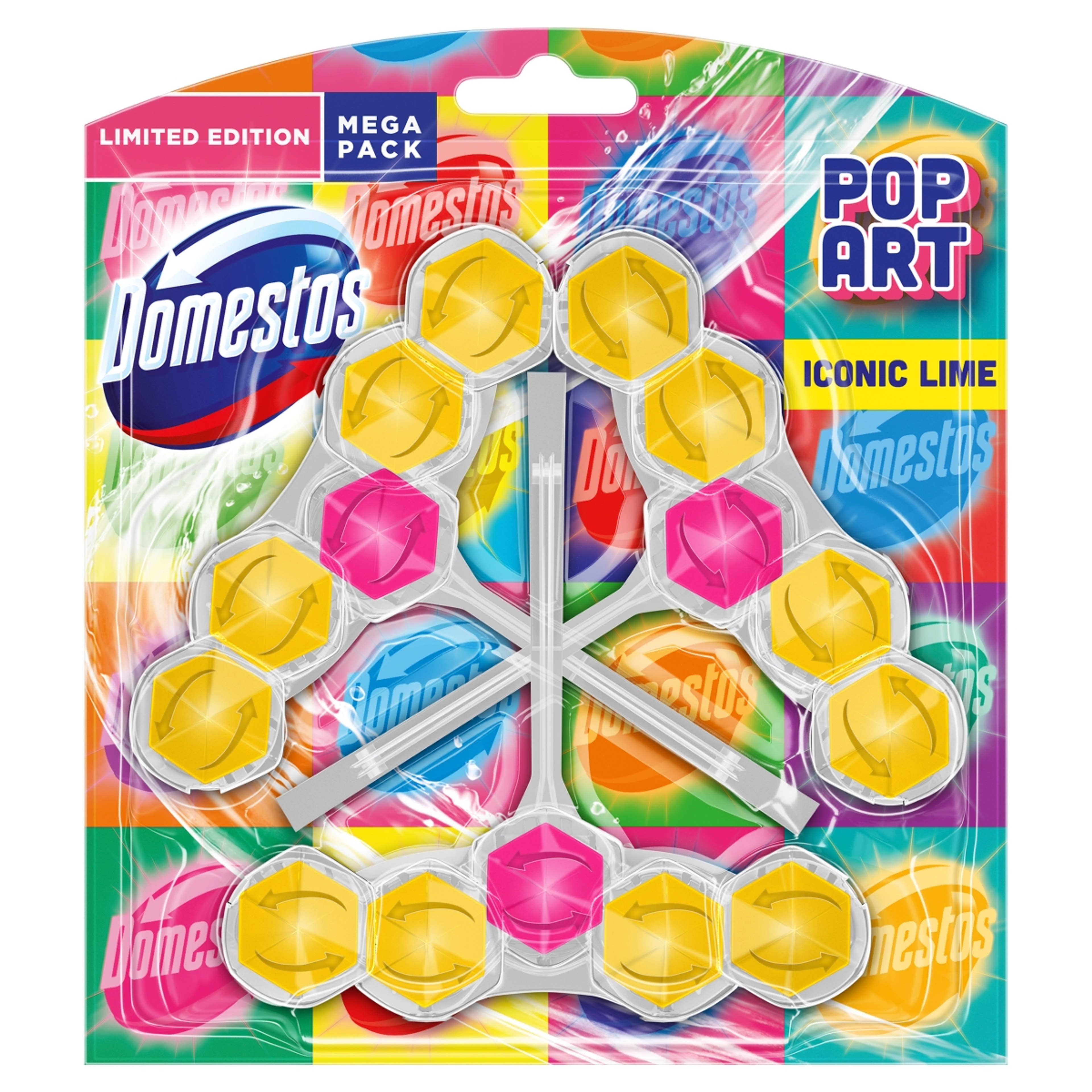 Domestos Full Power Pop Art Iconic Lime WC frissítő (3x55g) - 165 g