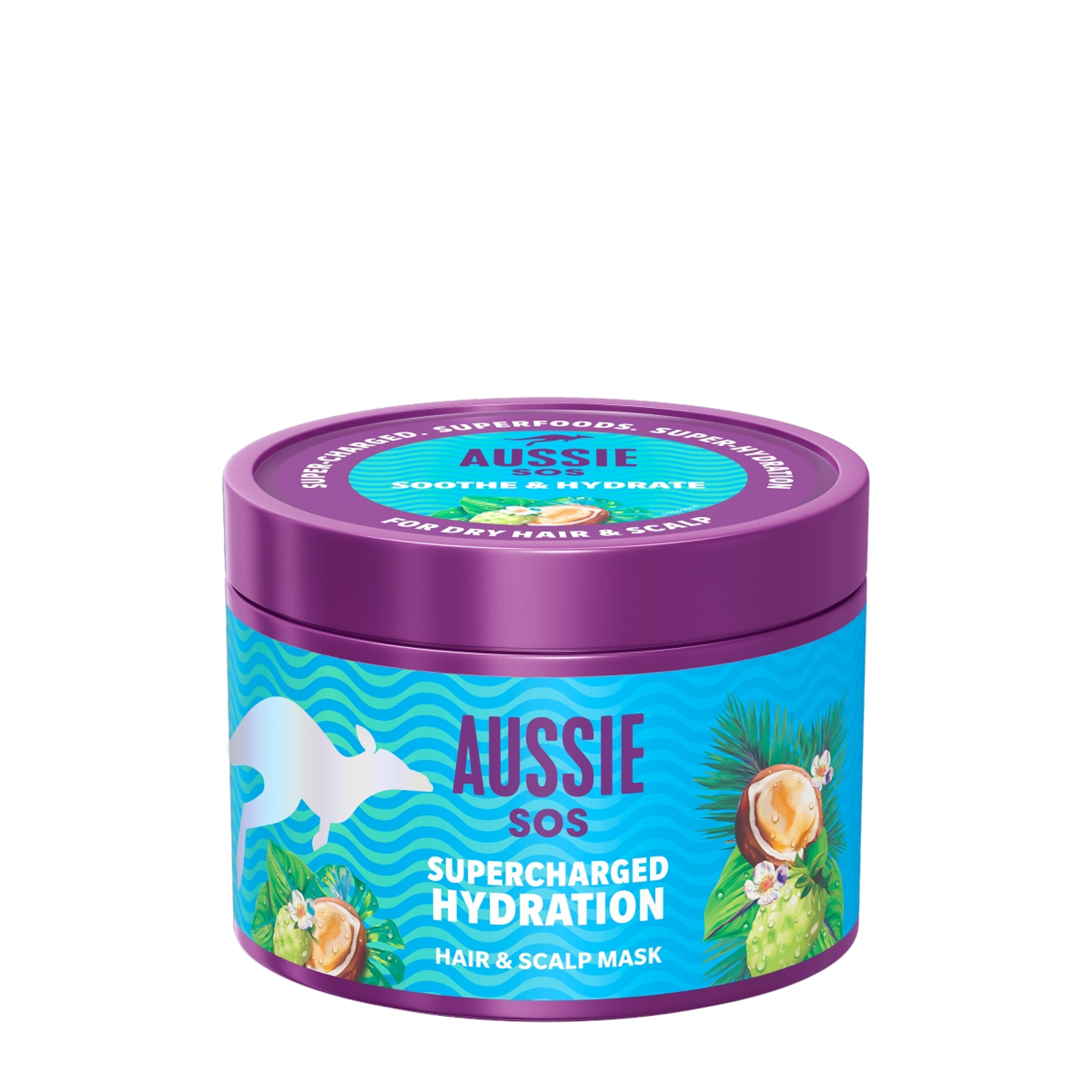 Aussie SOS Supercharged Hydration haj- és fejbőrmaszk - 500 ml-1