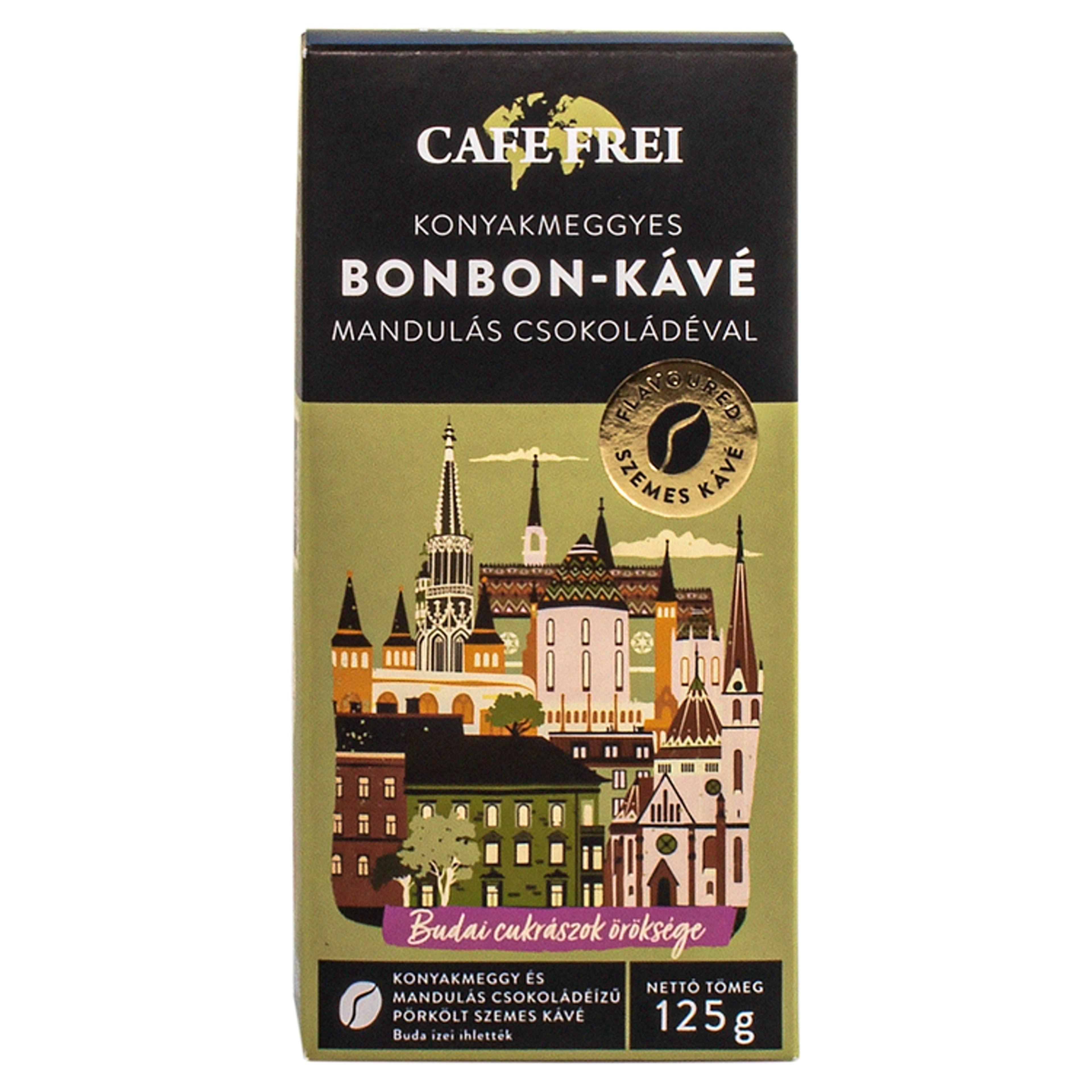 Cafe Frei konyakmeggyes bonbon szemes kávé - 125 g