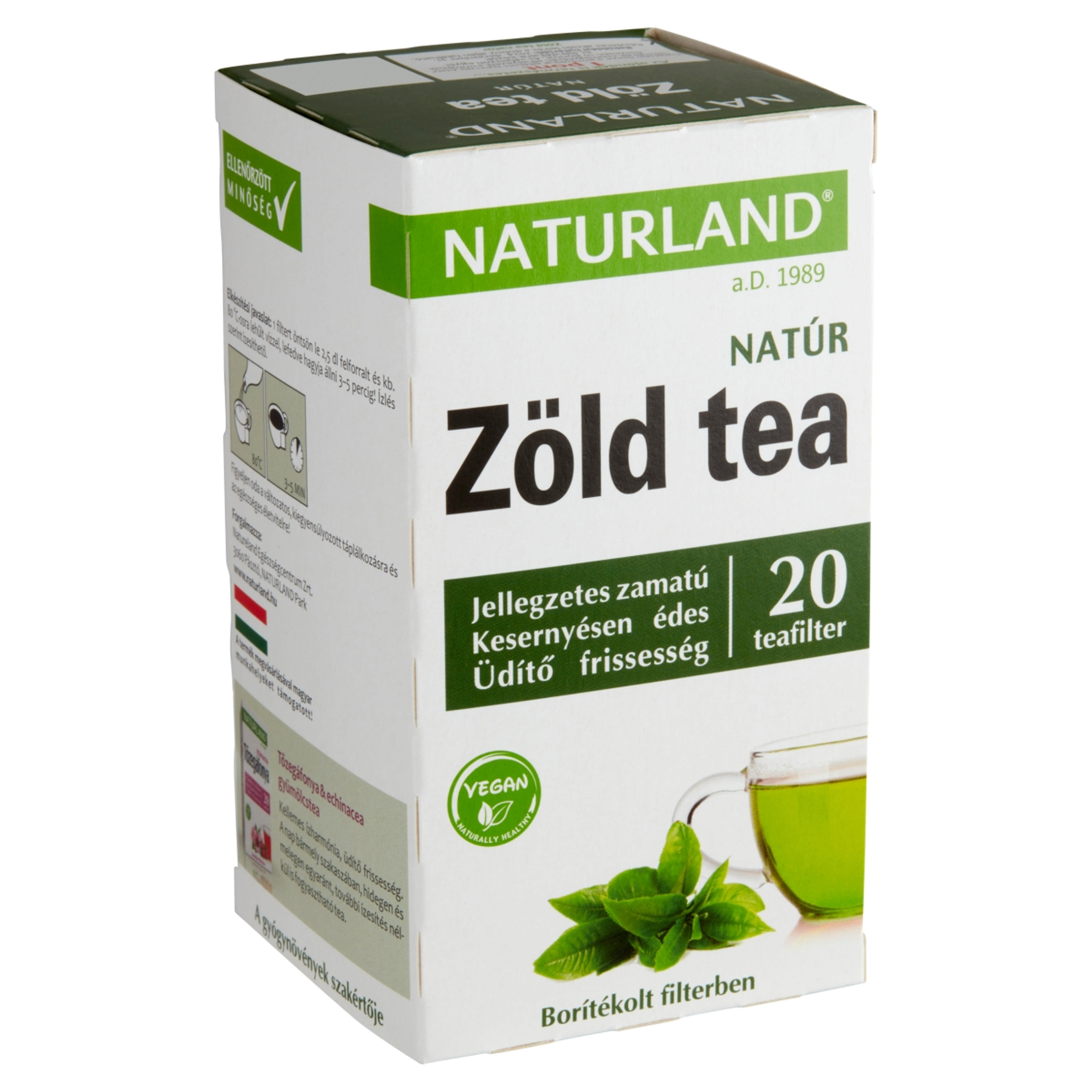 Naturland natúr zöld tea - 20 filter - 30 g-2
