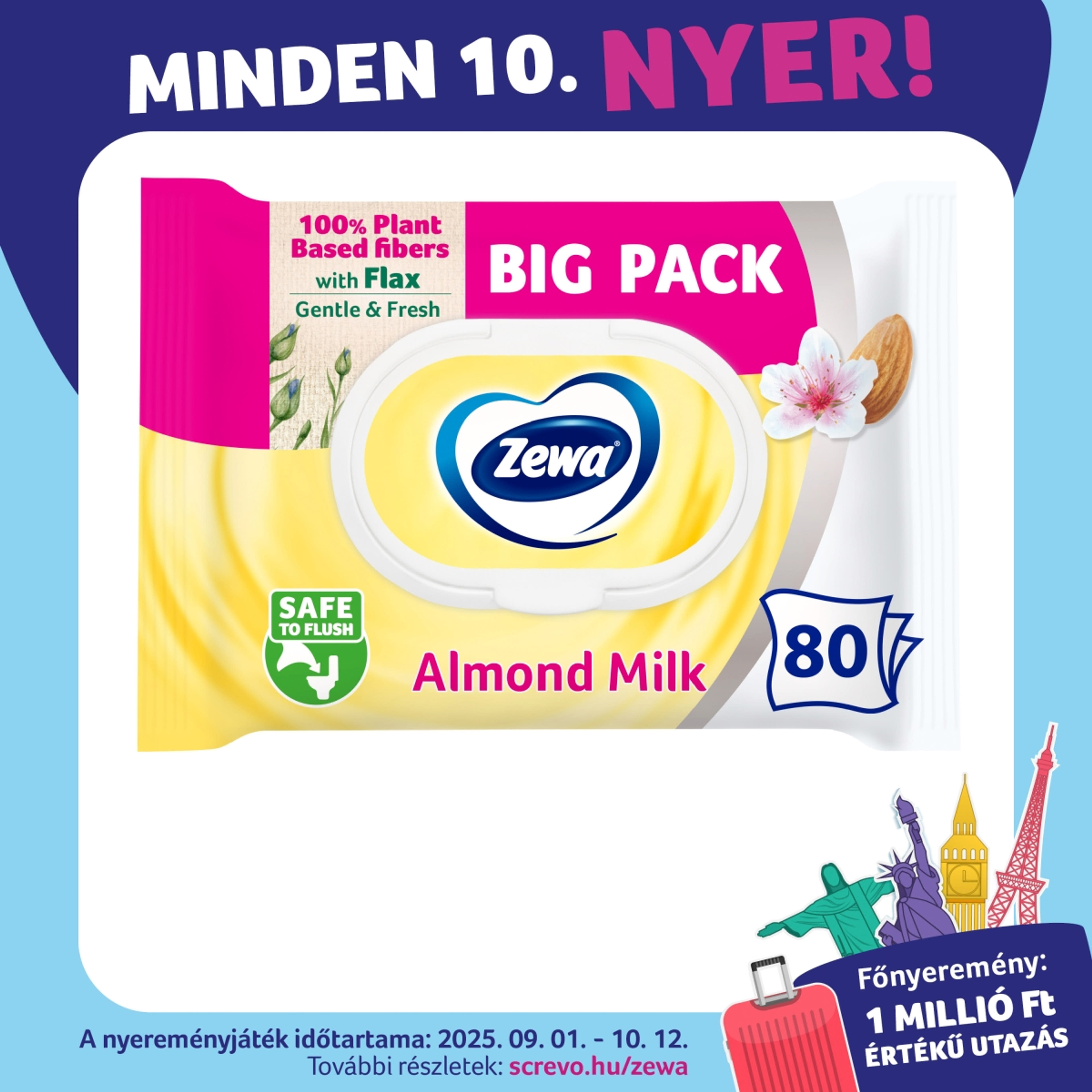 Zewa Almond Milk BigPack nedves toalettpapír - 80 db