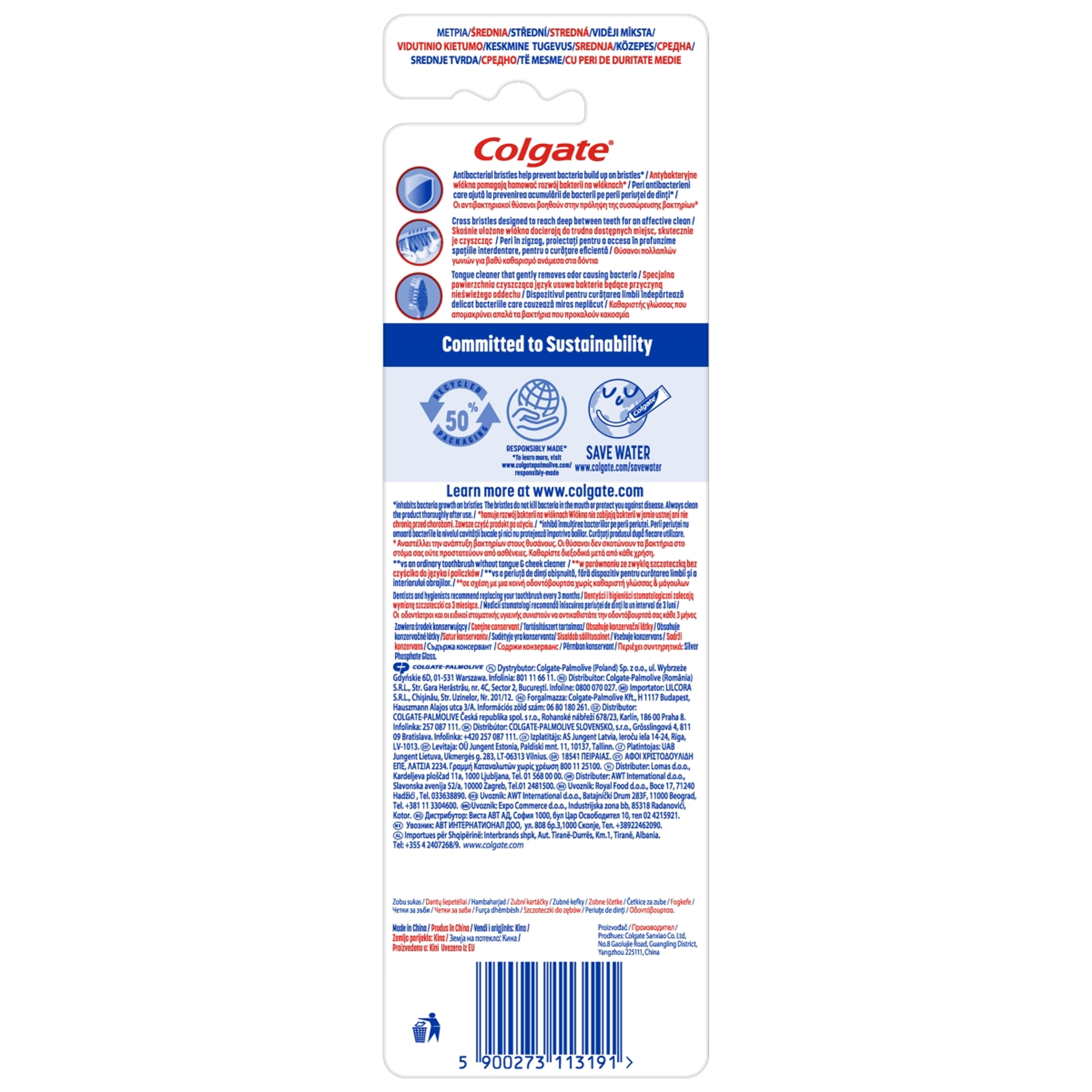 Colgate Zig Zag Plus Duo közepes fogkefe - 2 db-4