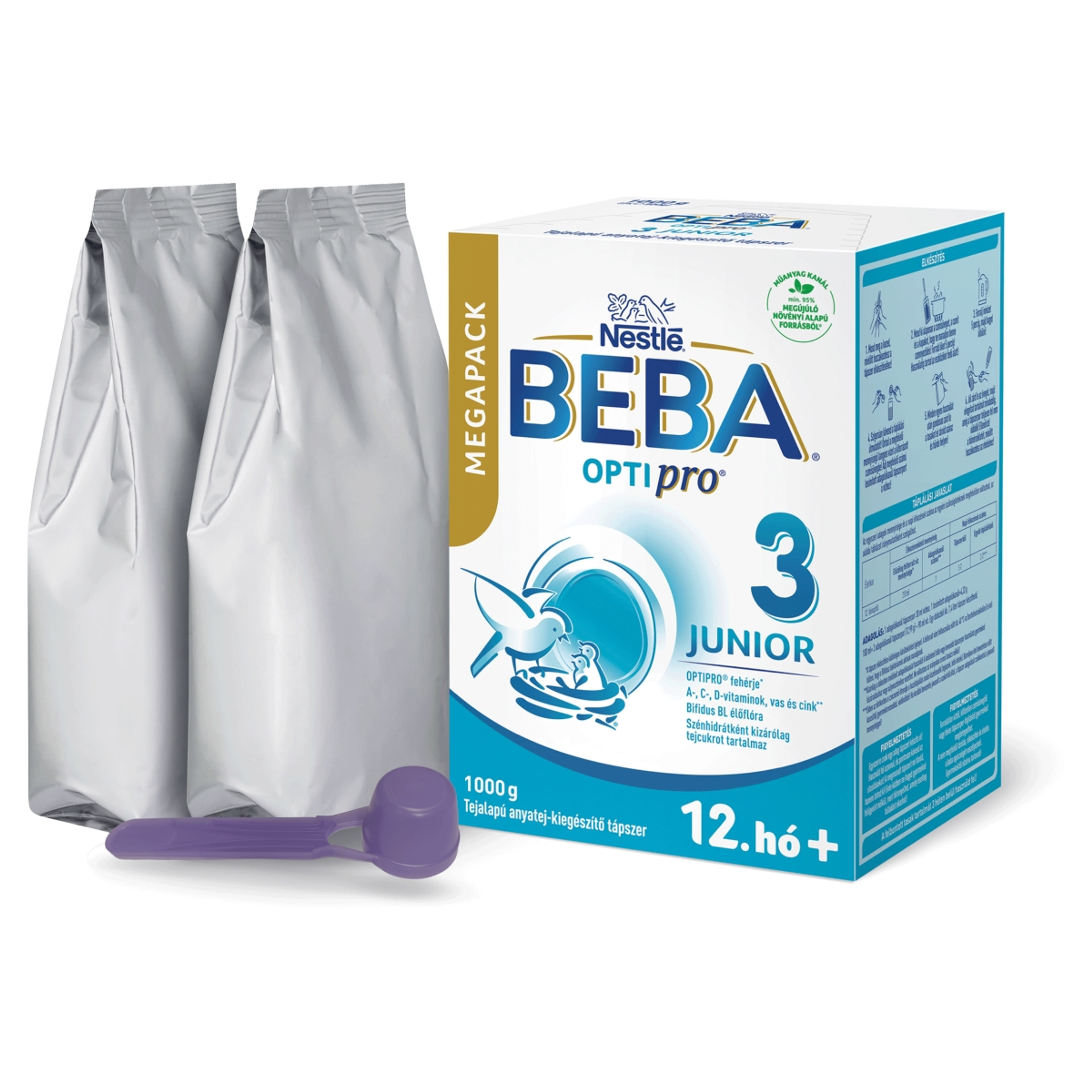 Beba Optipro 3 Junior tejalapú anyatej-kiegészítő tápszer 12 hónapos kortól - 1000 g-2