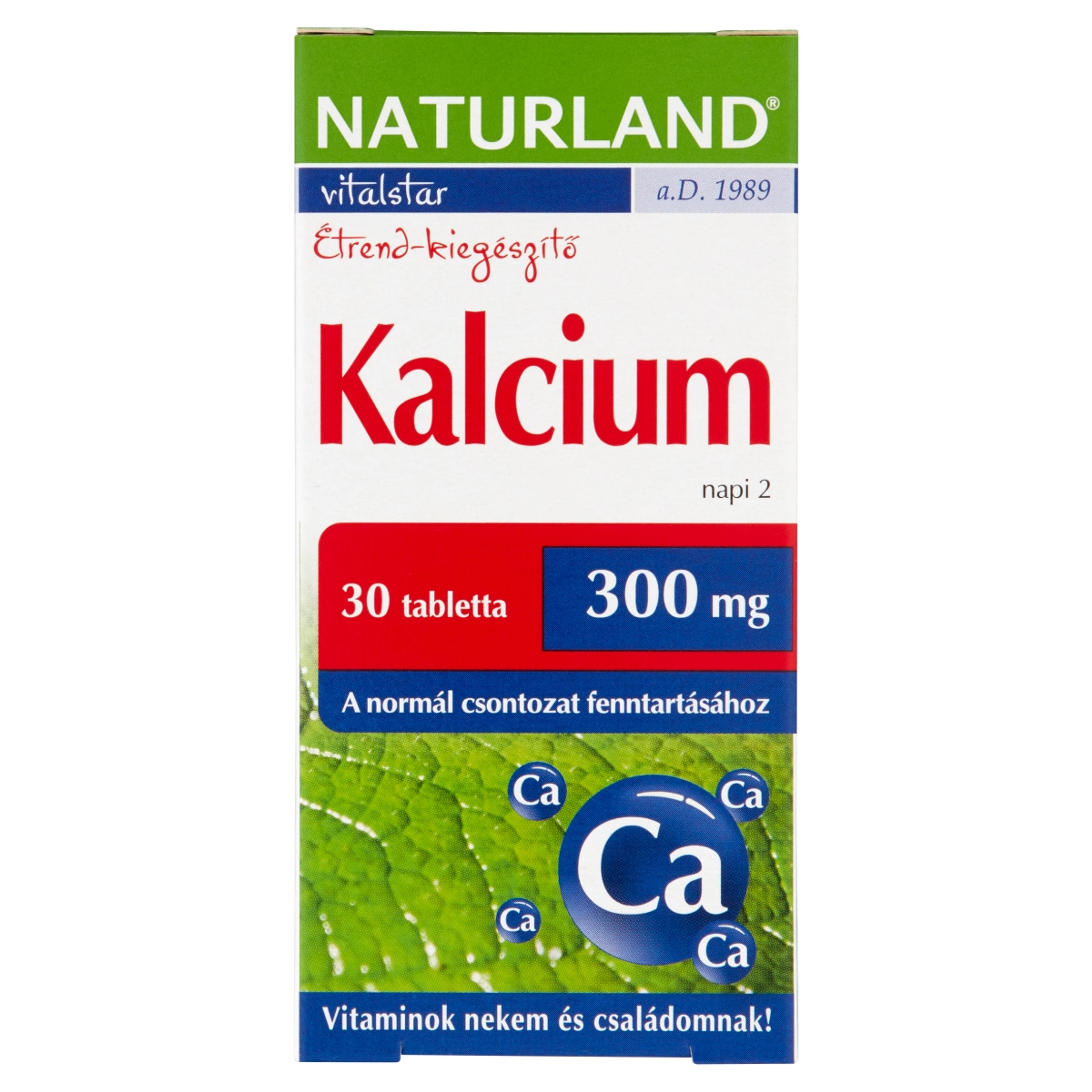 Naturland Kalcium 300mg Tabletta - 30 db
