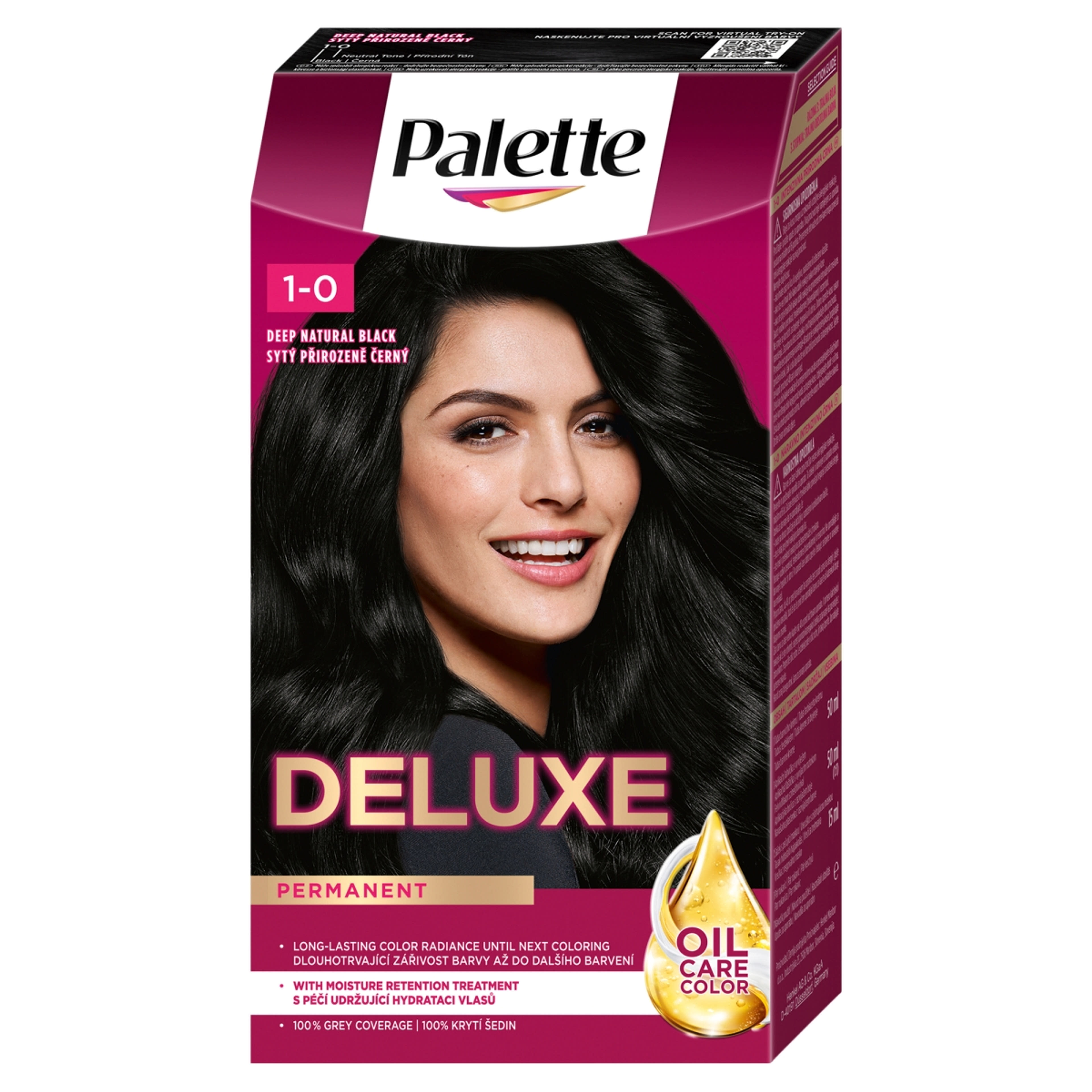 Palette Deluxe 1-0 mély természetes fekete intenzív krémhajfesték (900) - 1 db