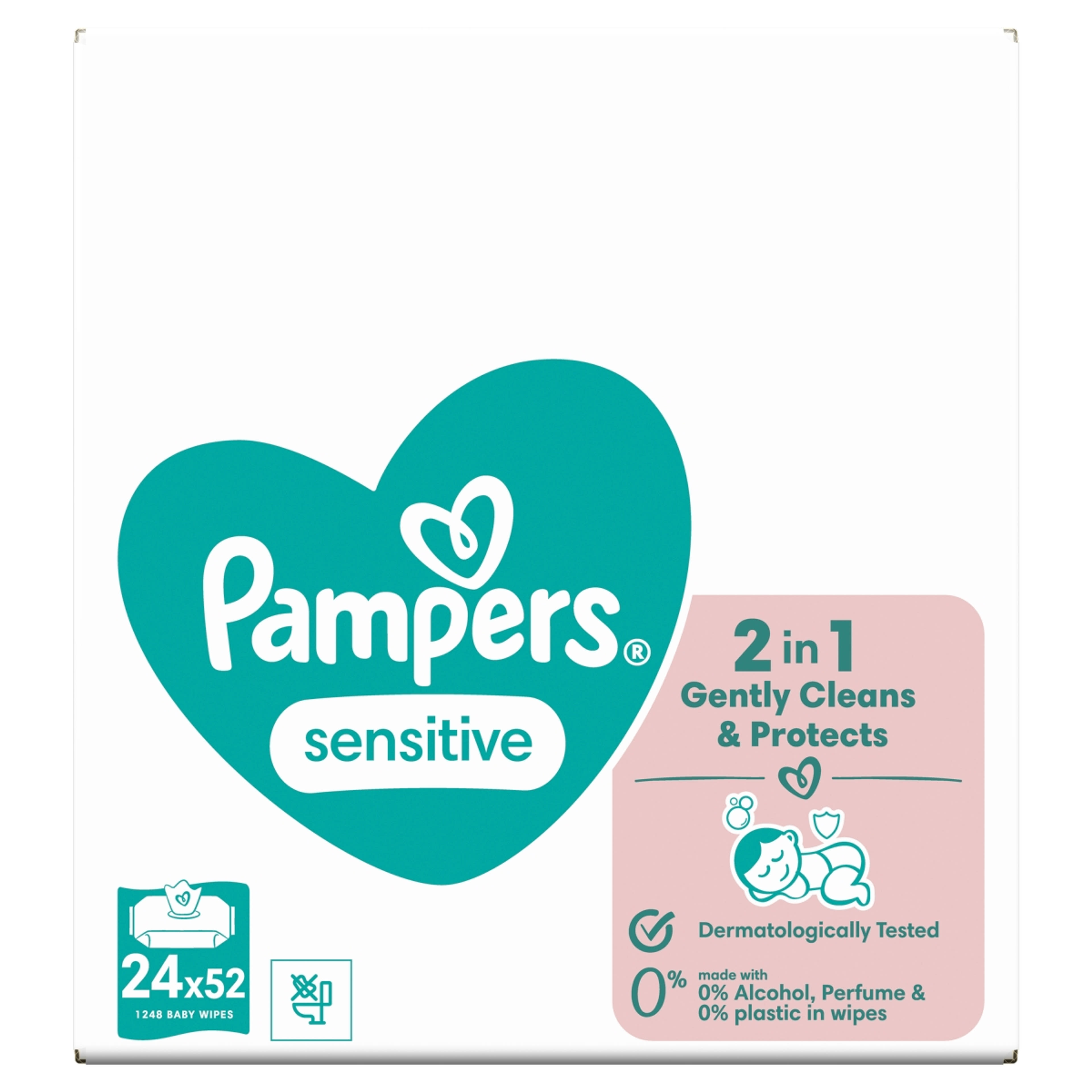 Pampers Sensitive Nedves Baba törlőkendő - 1248 db-1