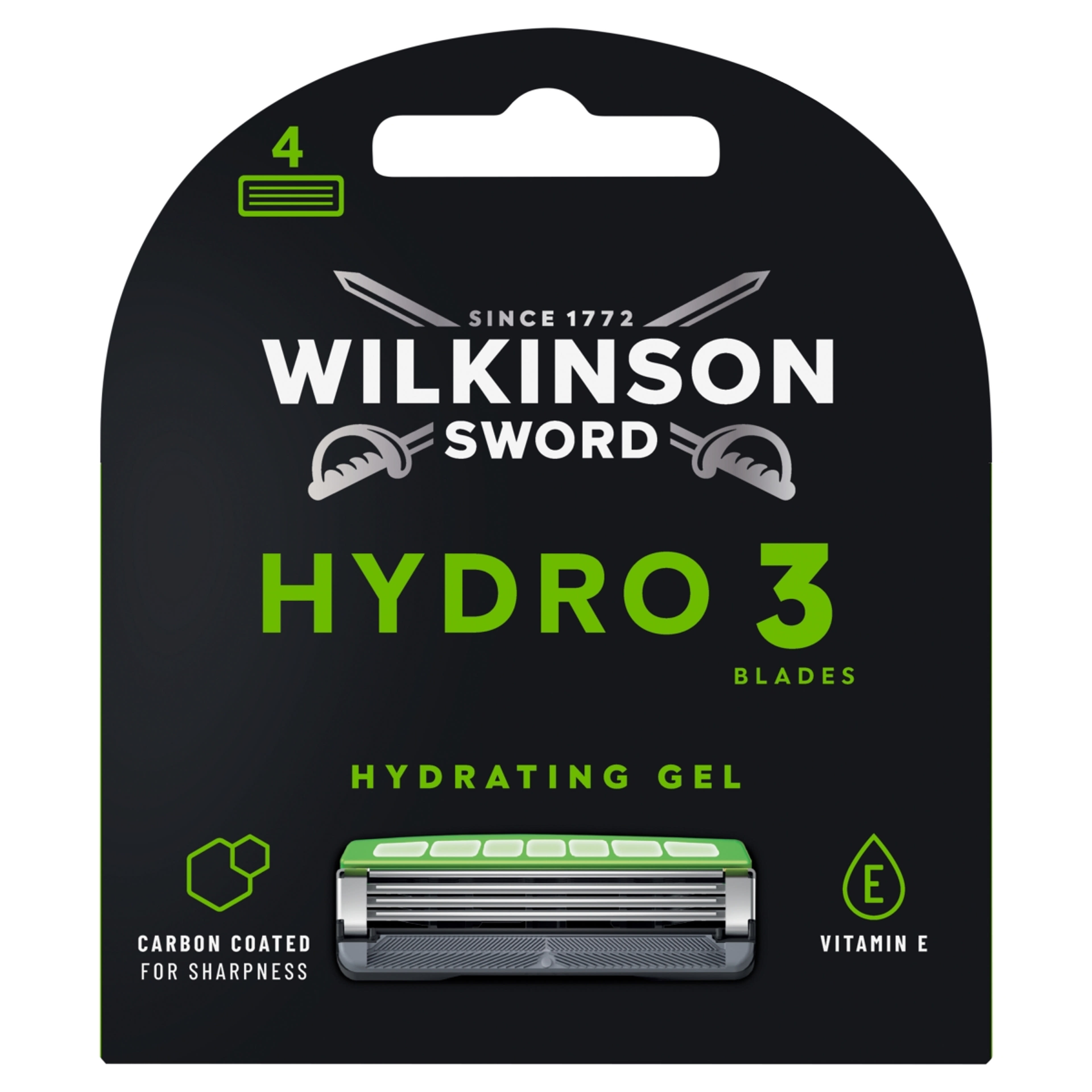 Wilkinson Sword HYDRO 3 Black Edition borotva betét 3 pengés - 4 db