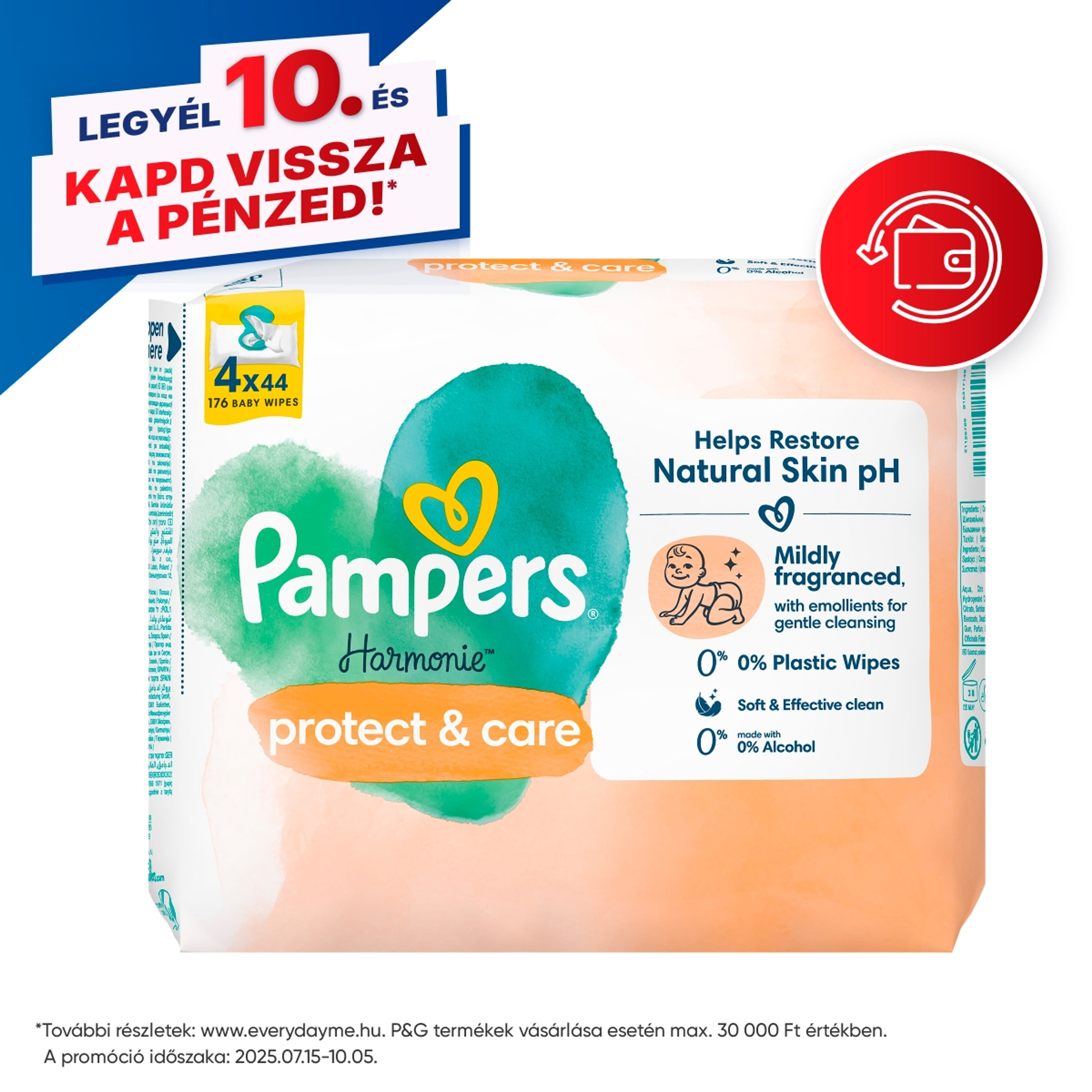 Pampers Harmonie Protect & Care nedves törlőkendő 4x44 db - 176 db