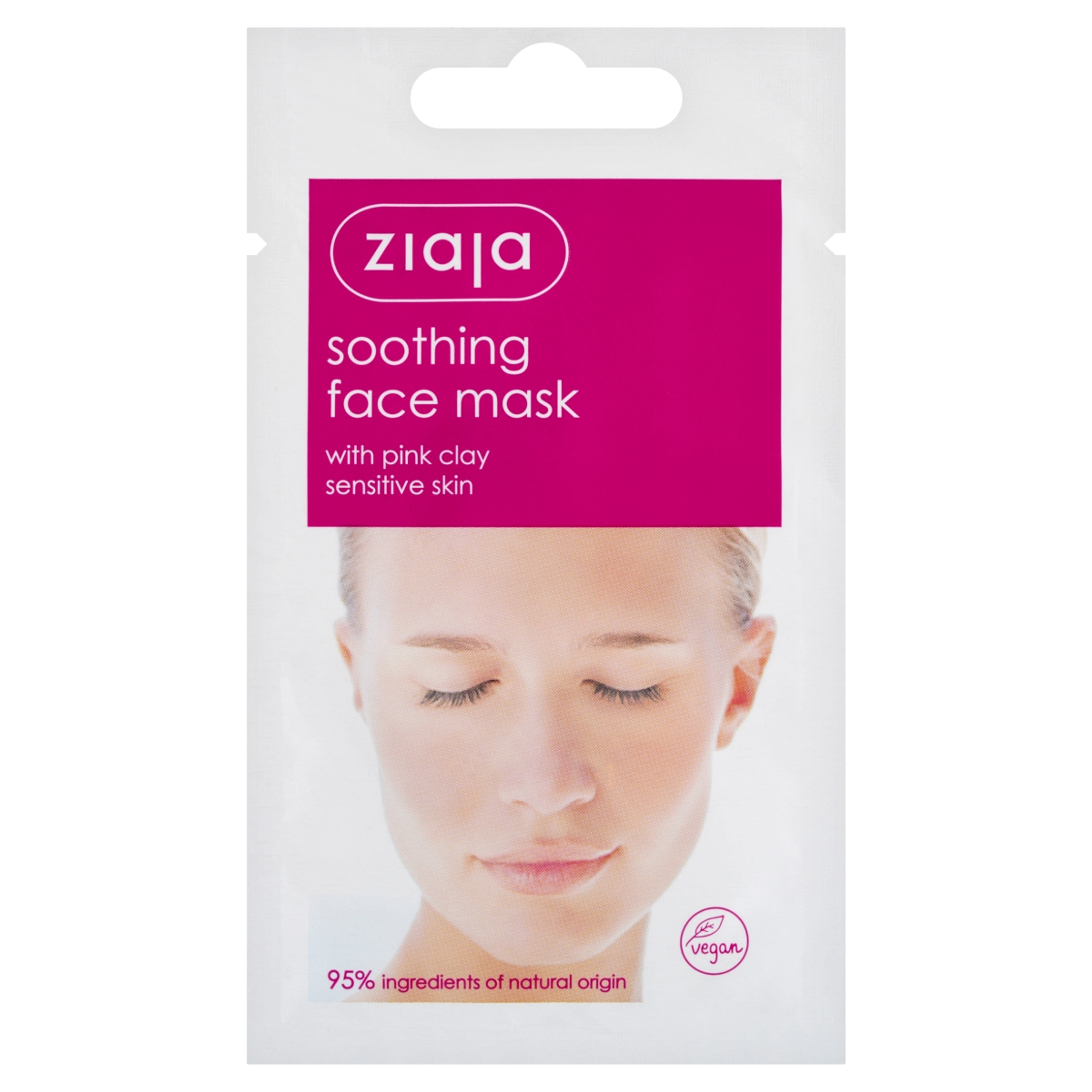 Ziaja nyugtató arcmaszk rózsaszín agyaggal - 7 ml-1