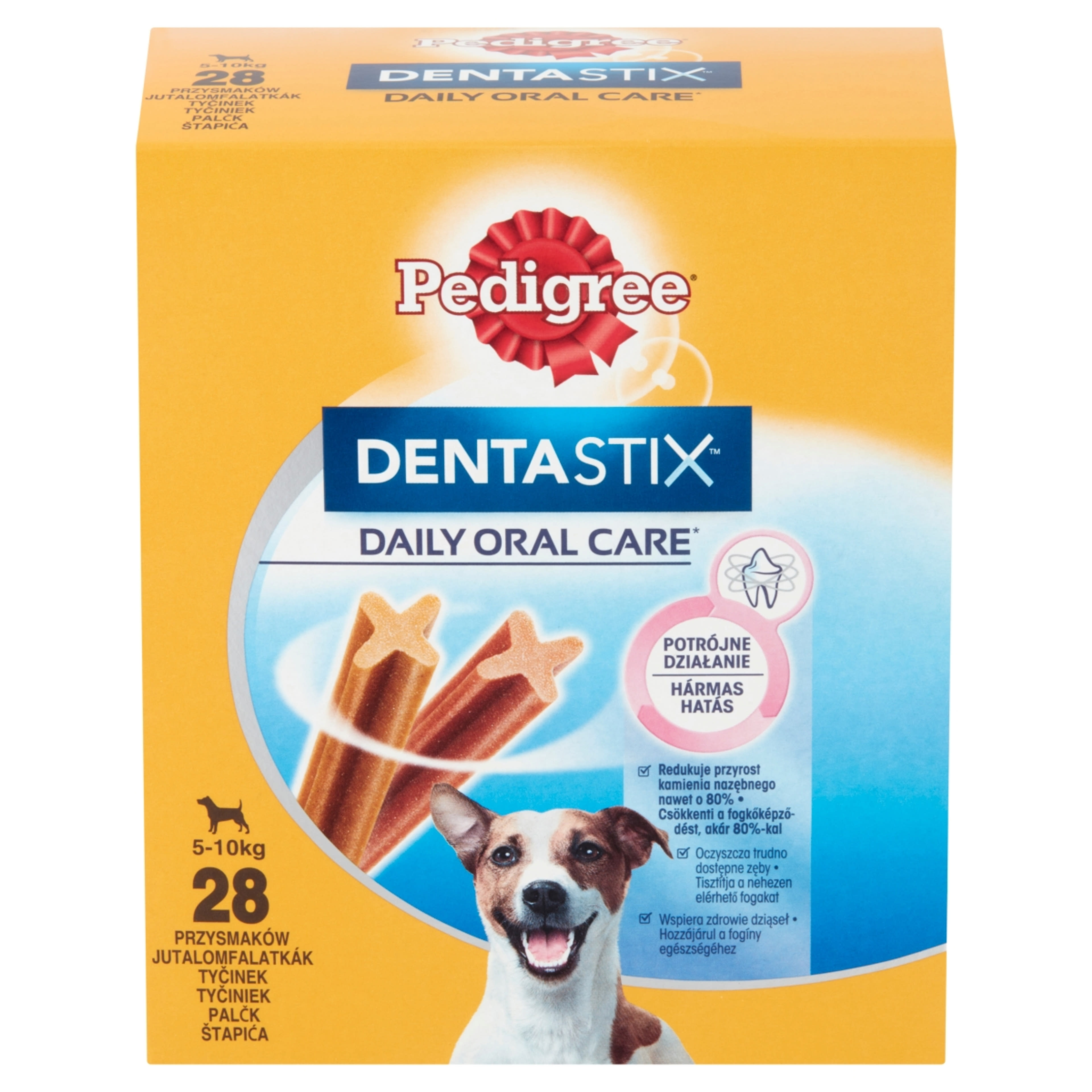 Pedigree DentaStix kiegészítő állateledel 4 hónapnál idősebb kutyák számára 5-10 kg 28 db - 440 g-2