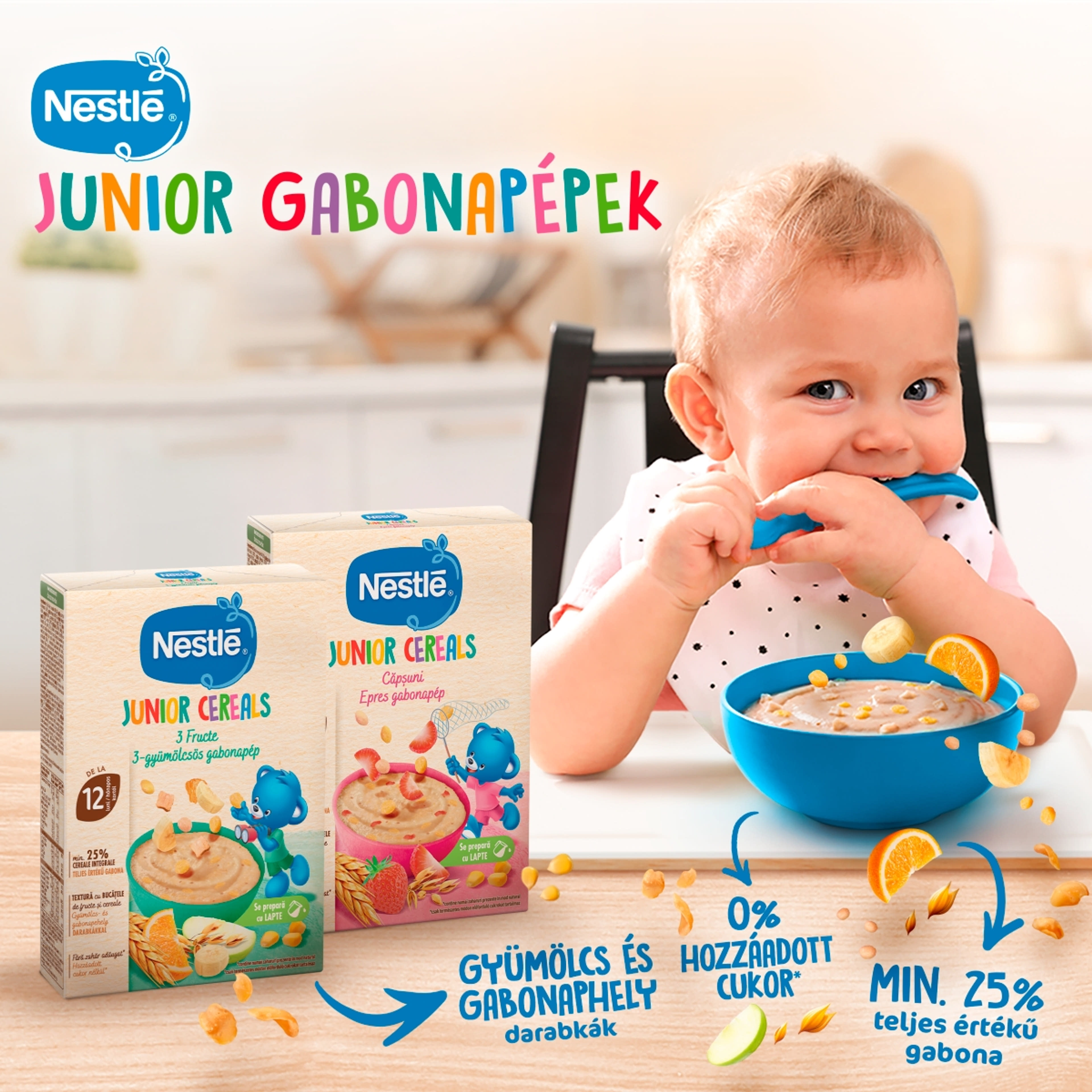 Nestlé Junior Cereals 3-gyümölcsös gabonapép 12 hónapos kortól - 200 g-3
