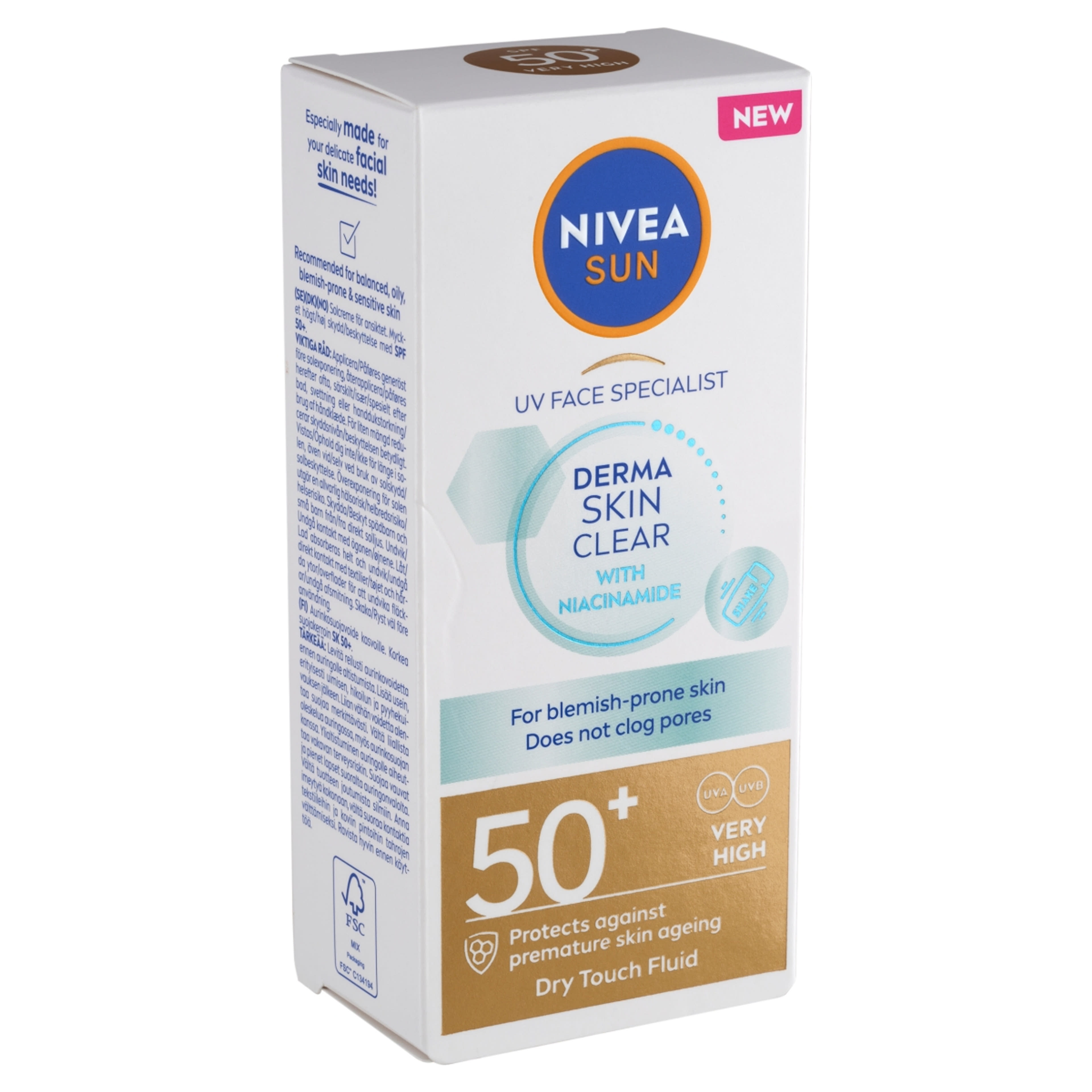 Nivea Derma Skin Clear fényvédő arckrém FF50+ - 40 ml-2