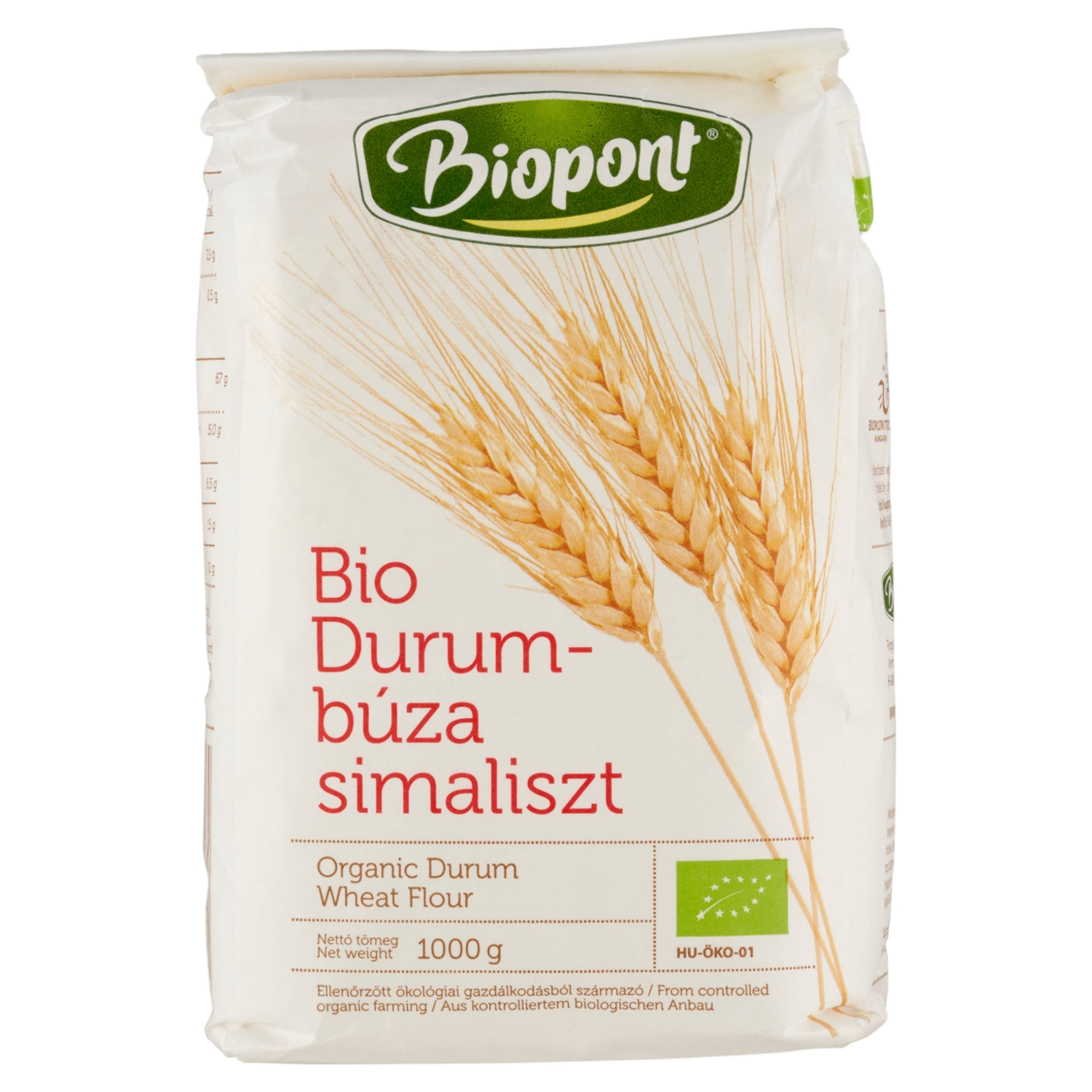 Biopont bio durumbúzaliszt sima - 1 kg