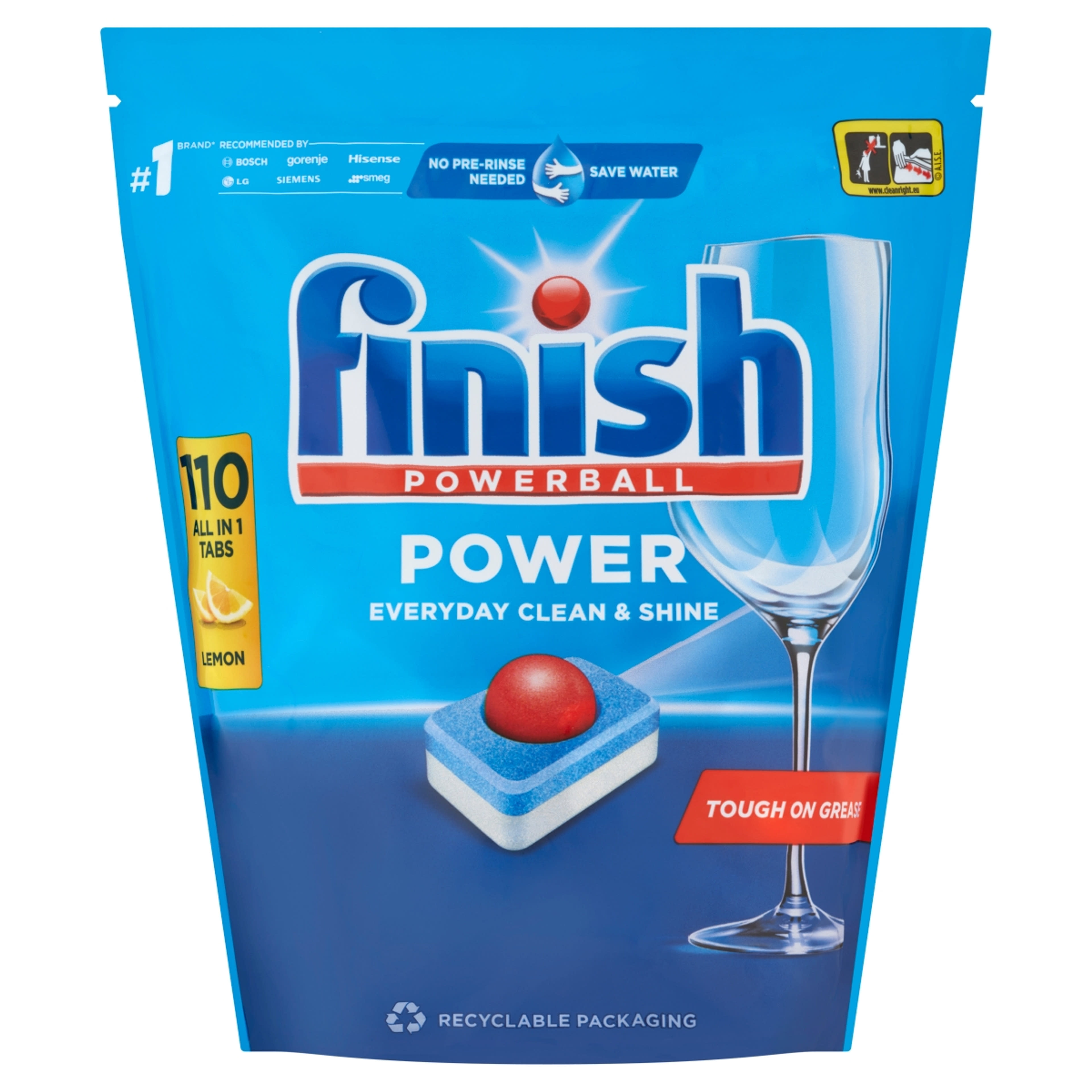Finish Powerball Power All in 1 Lemon mosogatógép tabletta - 110 db-1