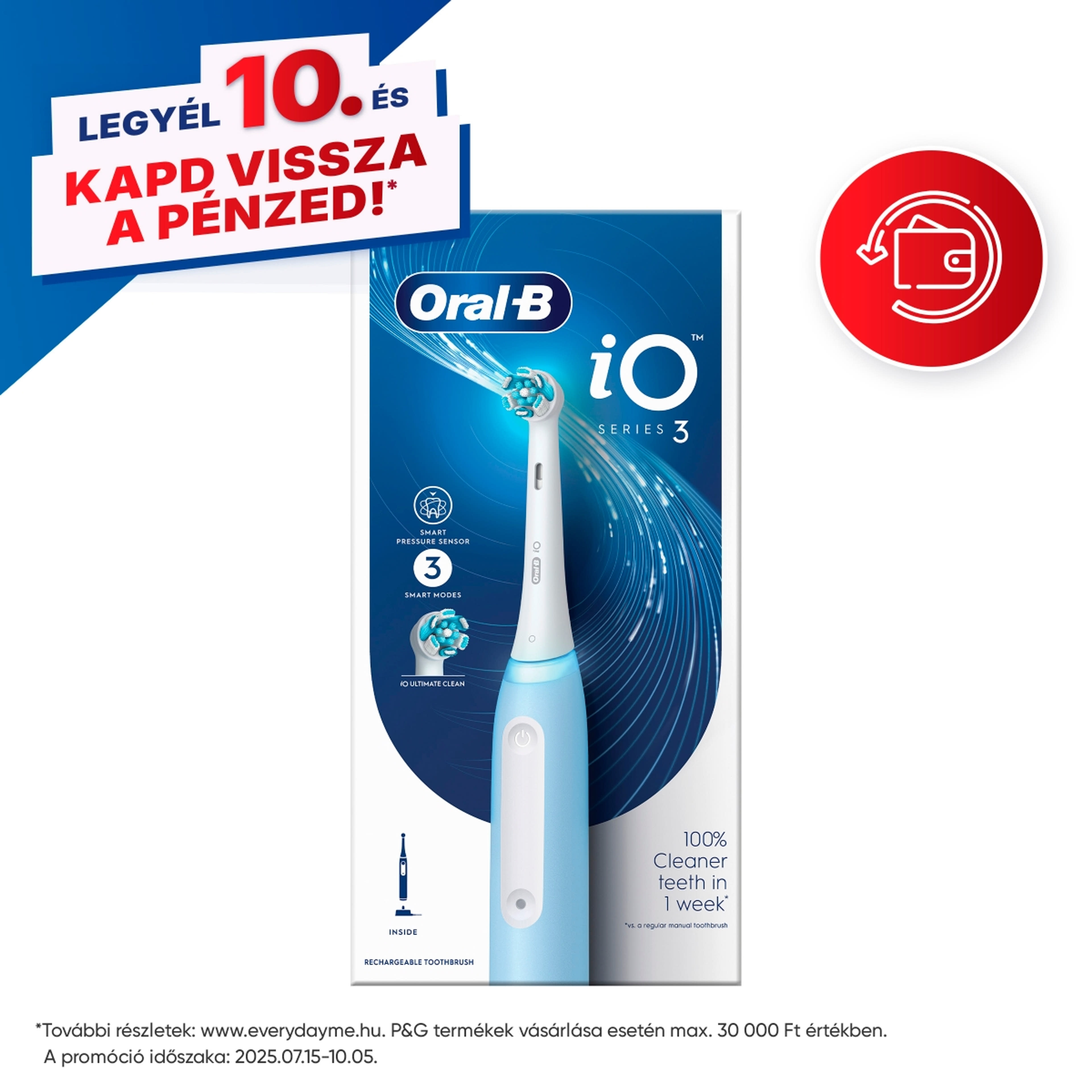 Oral-B iO 3 elektromos fogkefe /jég kék - 1 db