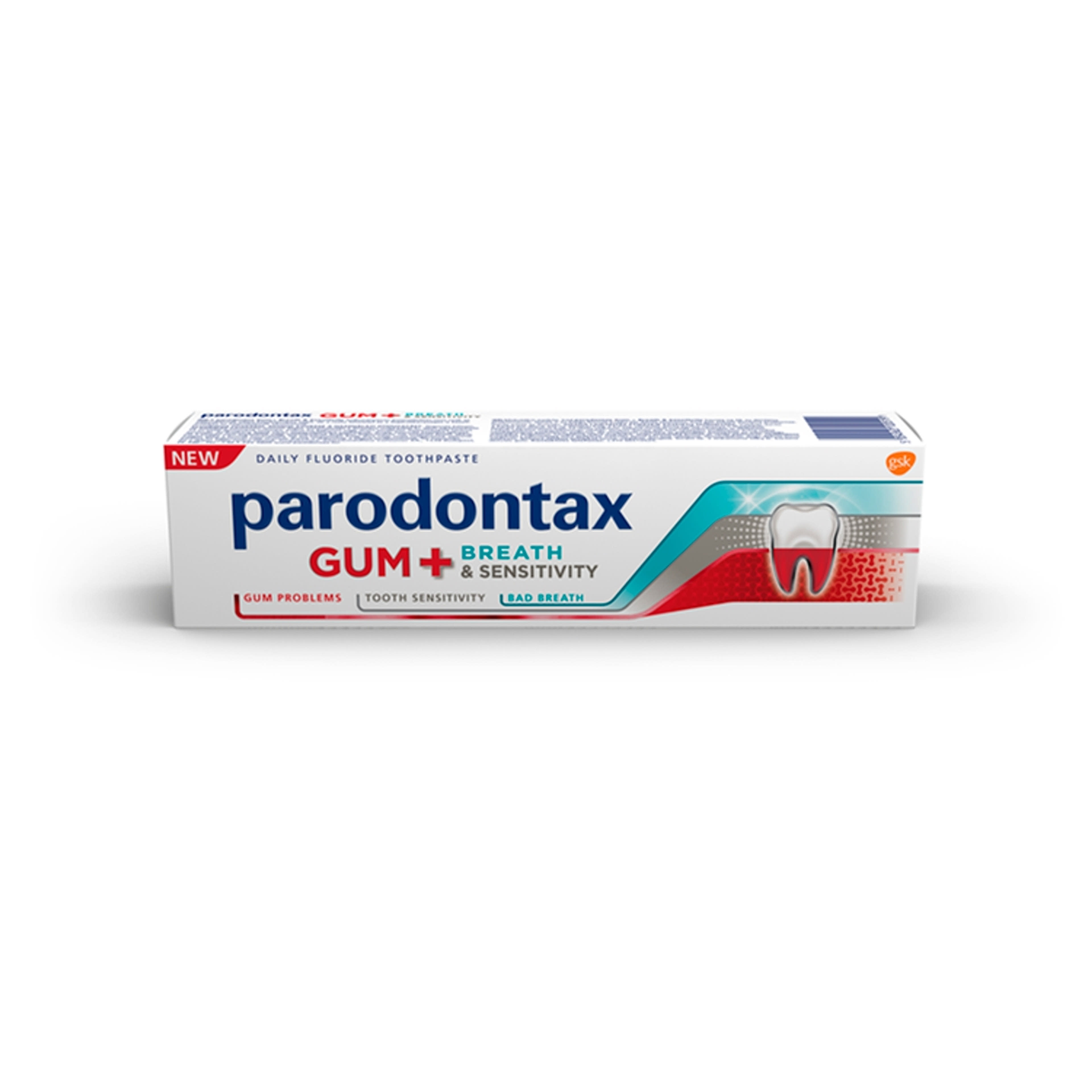 Parodontax Gum + Breath & Sensitivity fluoridos fogkrém - 75 ml-1