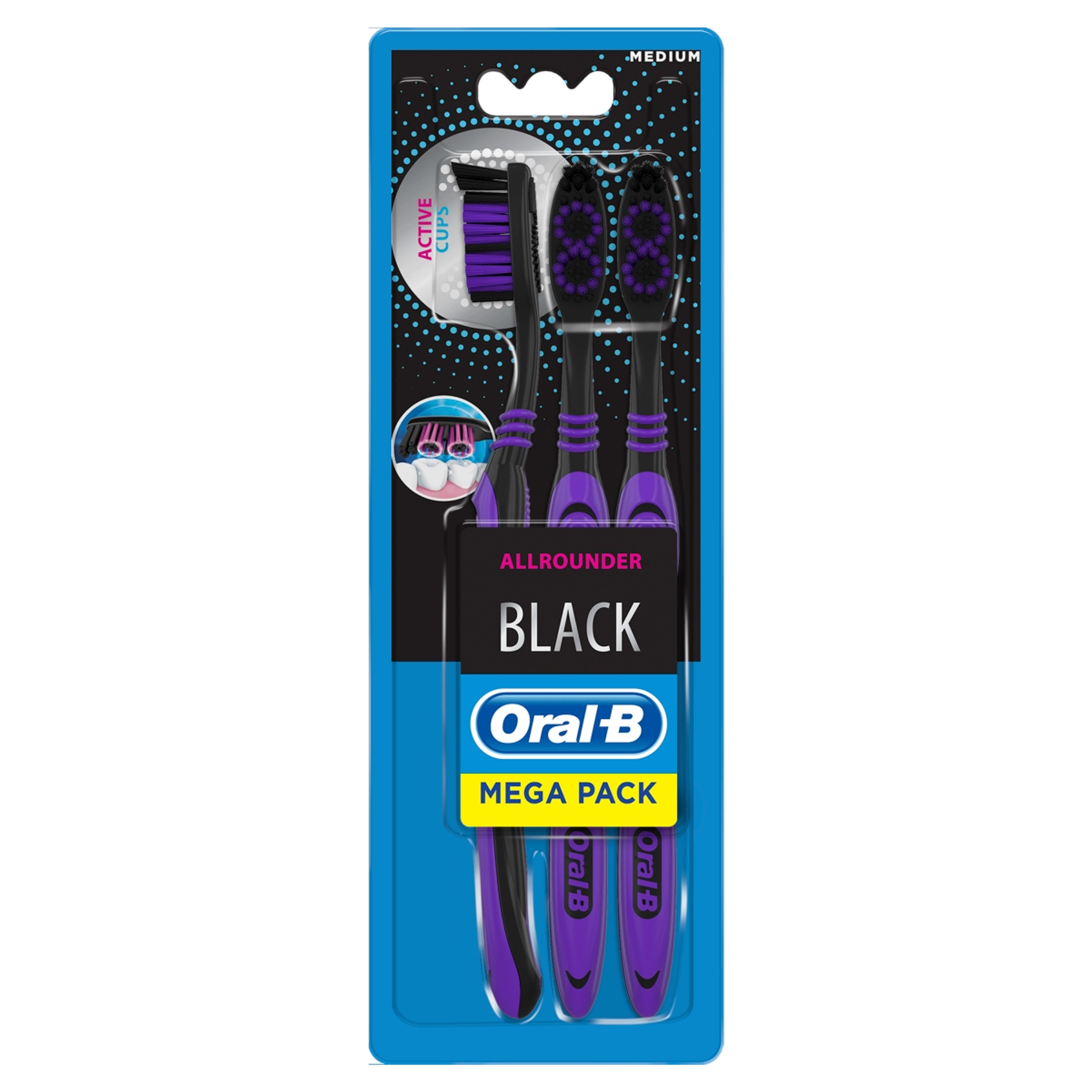 Oral-B Allrounder Black medium fogkefe - 3 db-1
