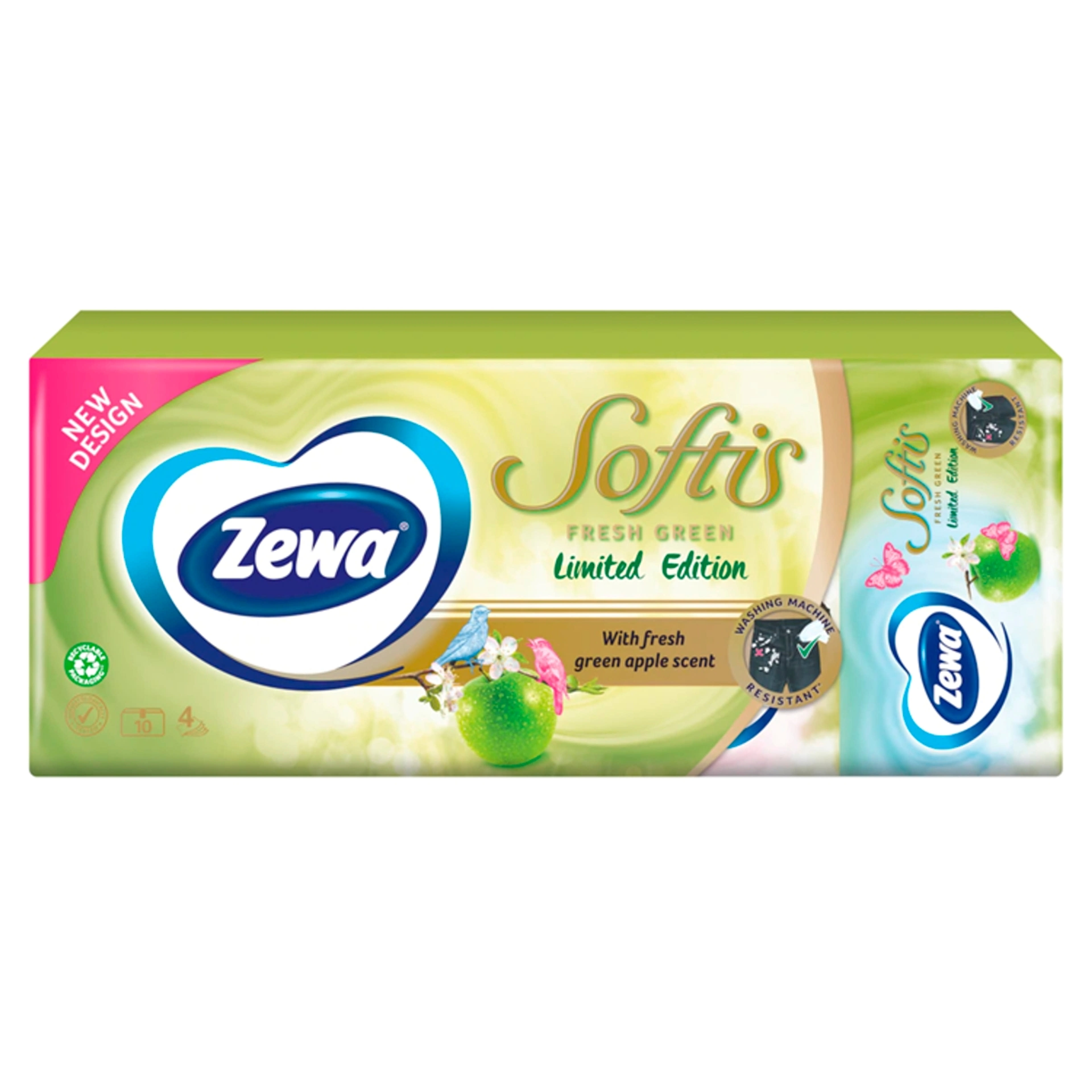 Zewa softis papírzsebkendő limited edition 4 rétegű 10x9 - 90 db-3