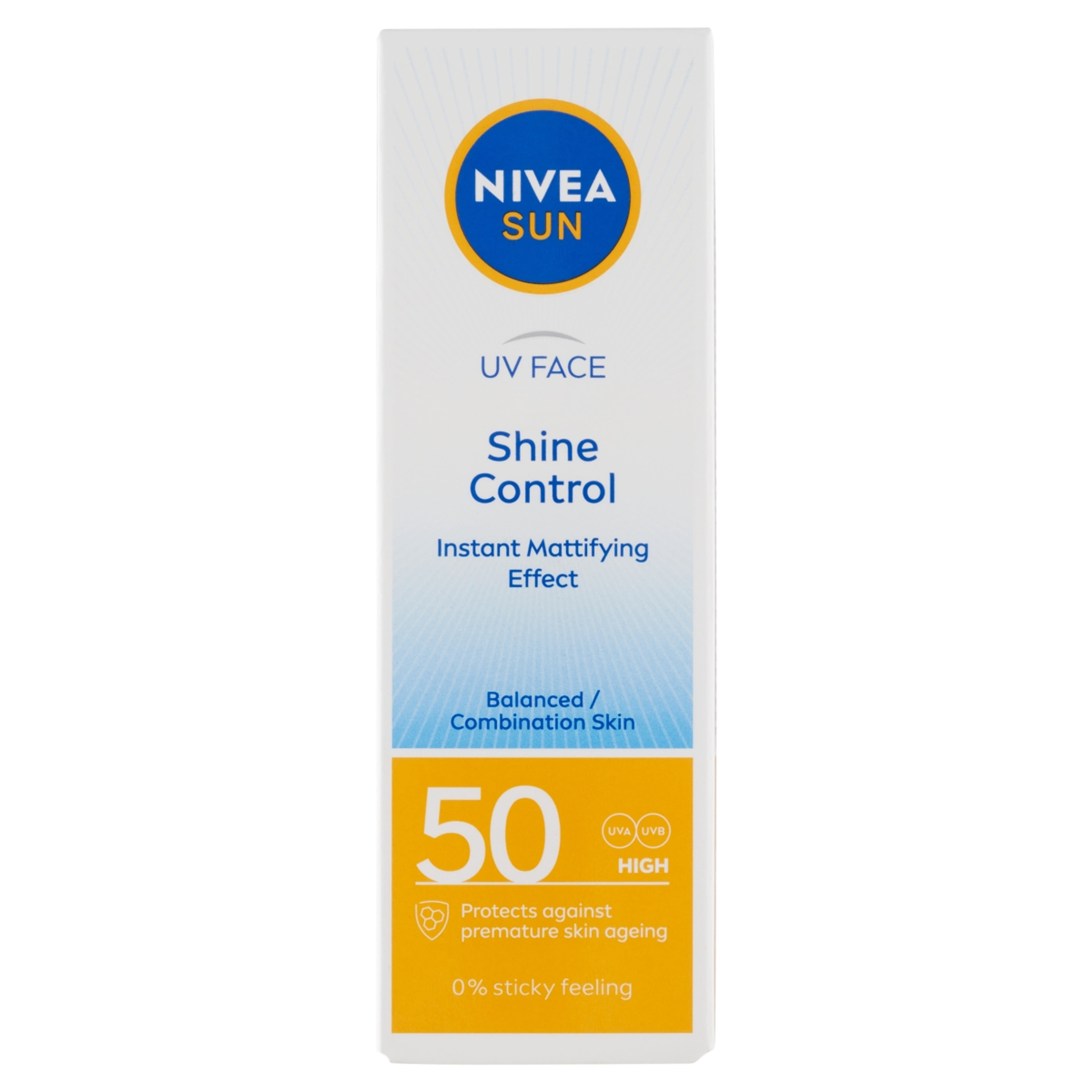 Nivea Sun Shine Control mattító hatású napozó arckrém FF50 - 50 ml