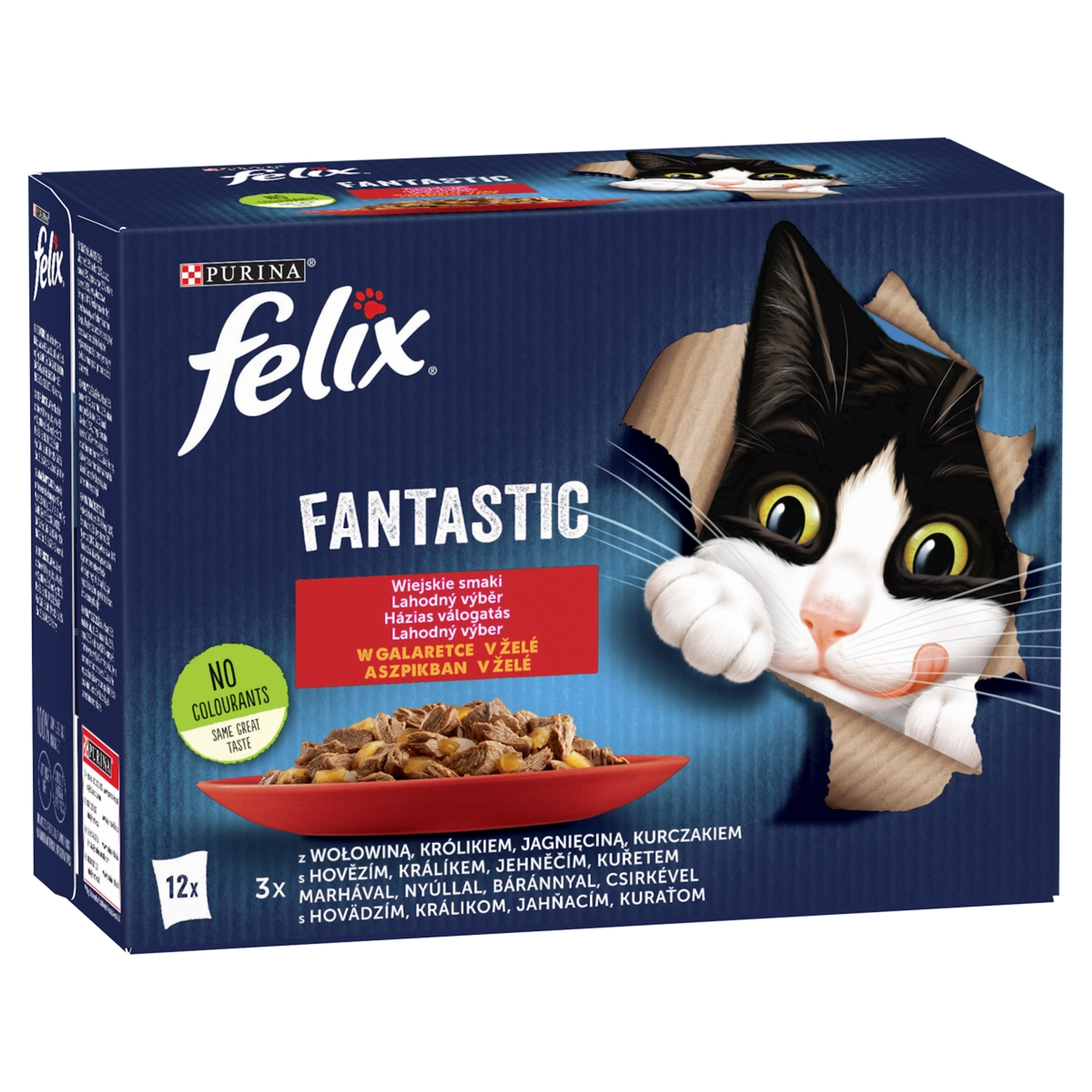 Felix Fantastic Házias Válogatás aszpikban nedves macskaeledel 12 x 85 g - 1020 g-1