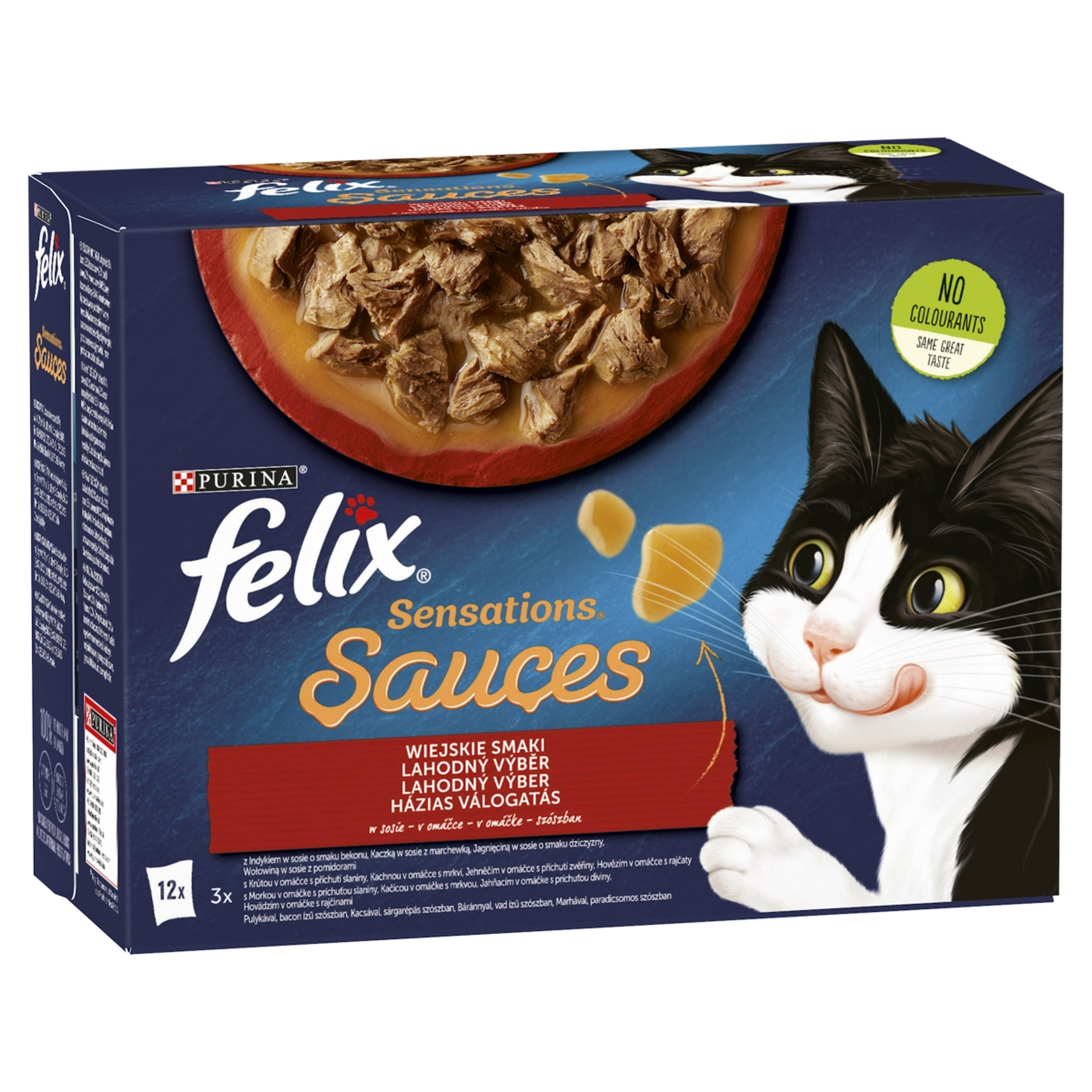 Purina Felix Sensations Sauces házias válogatás szószban nedves macskaeledel 12 x 85 g - 1020 g-1