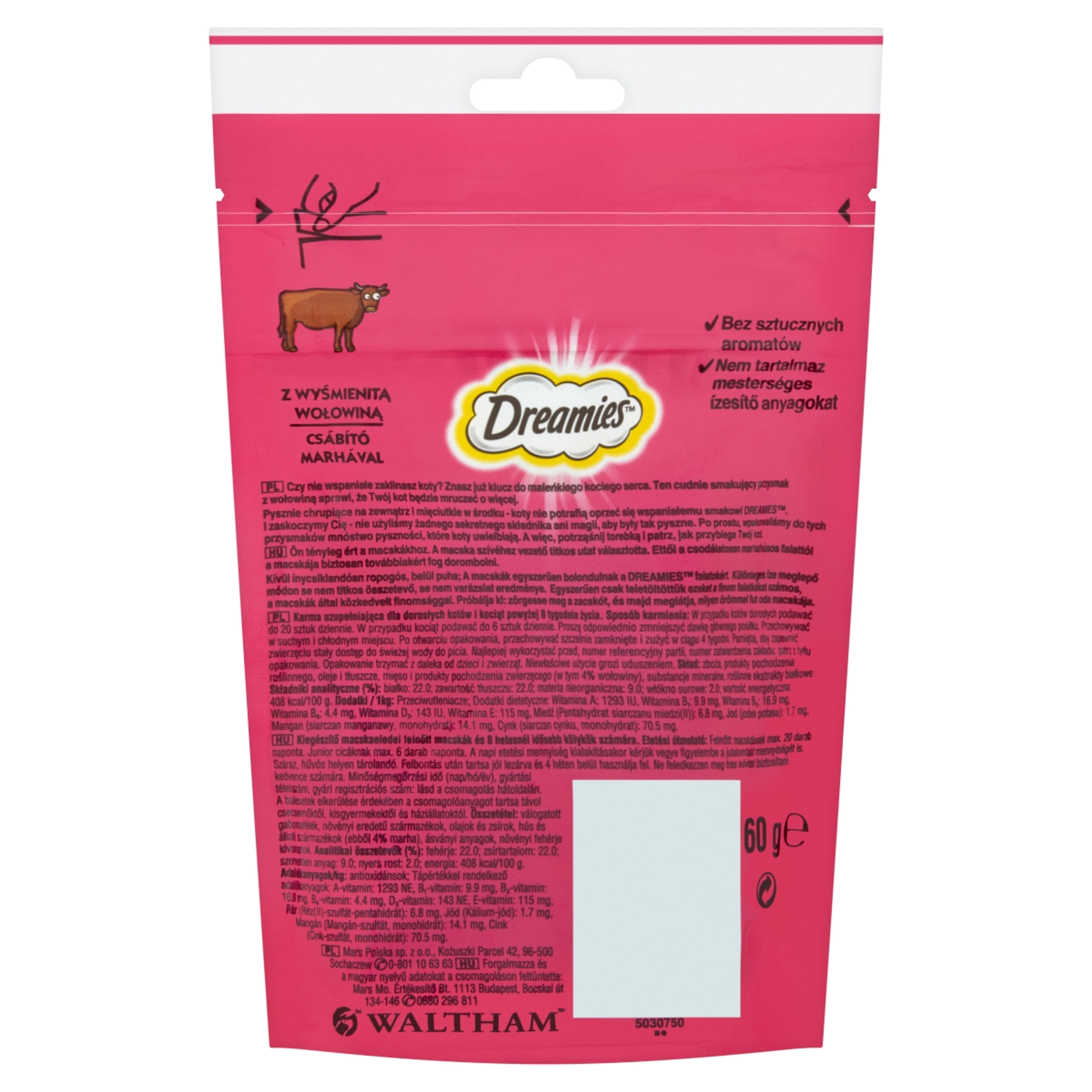 Dreamies szárazeledel macskáknak, marhával - 60 g-3