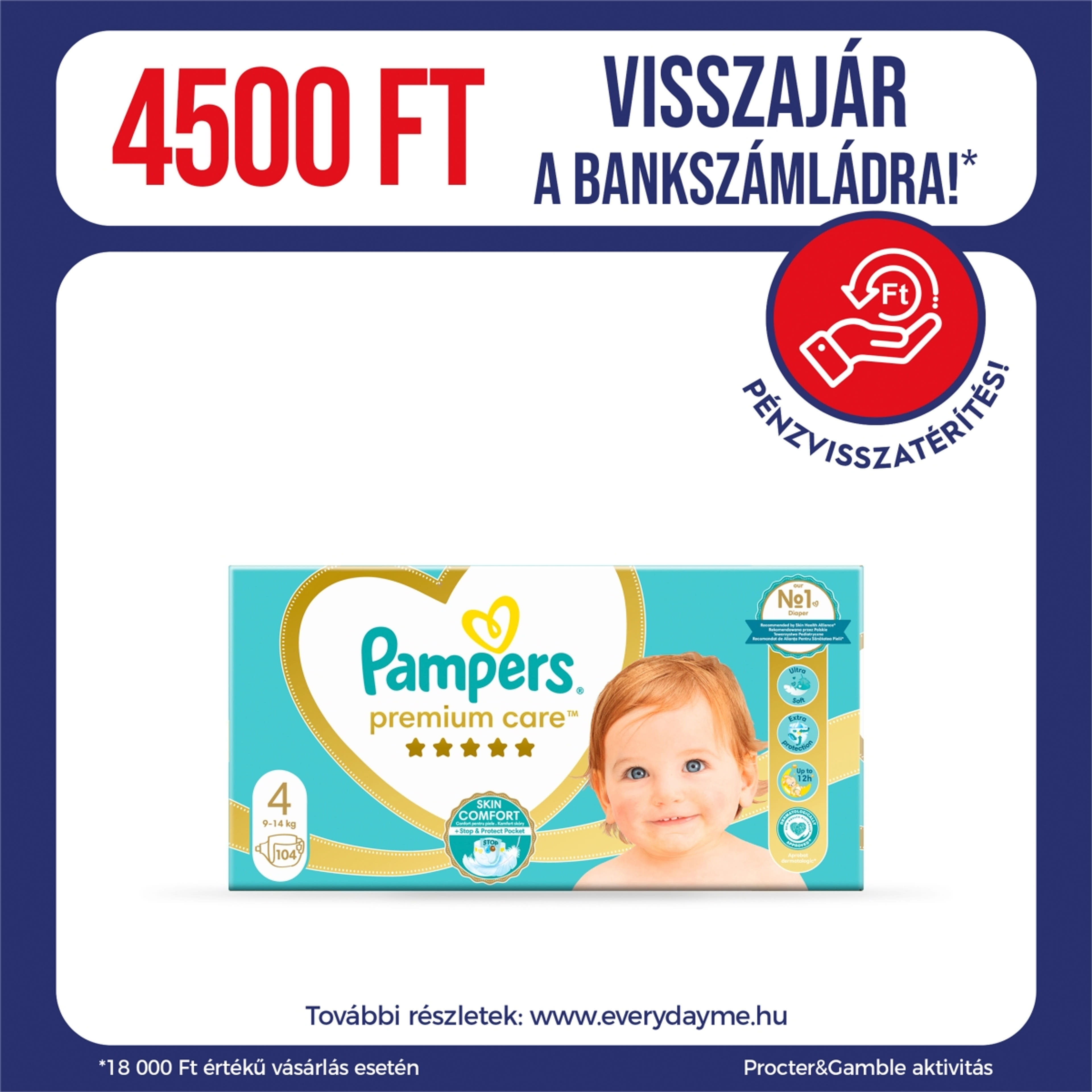 Pampers Premium Care Megabox 4-es 9-14 kg - 104 db