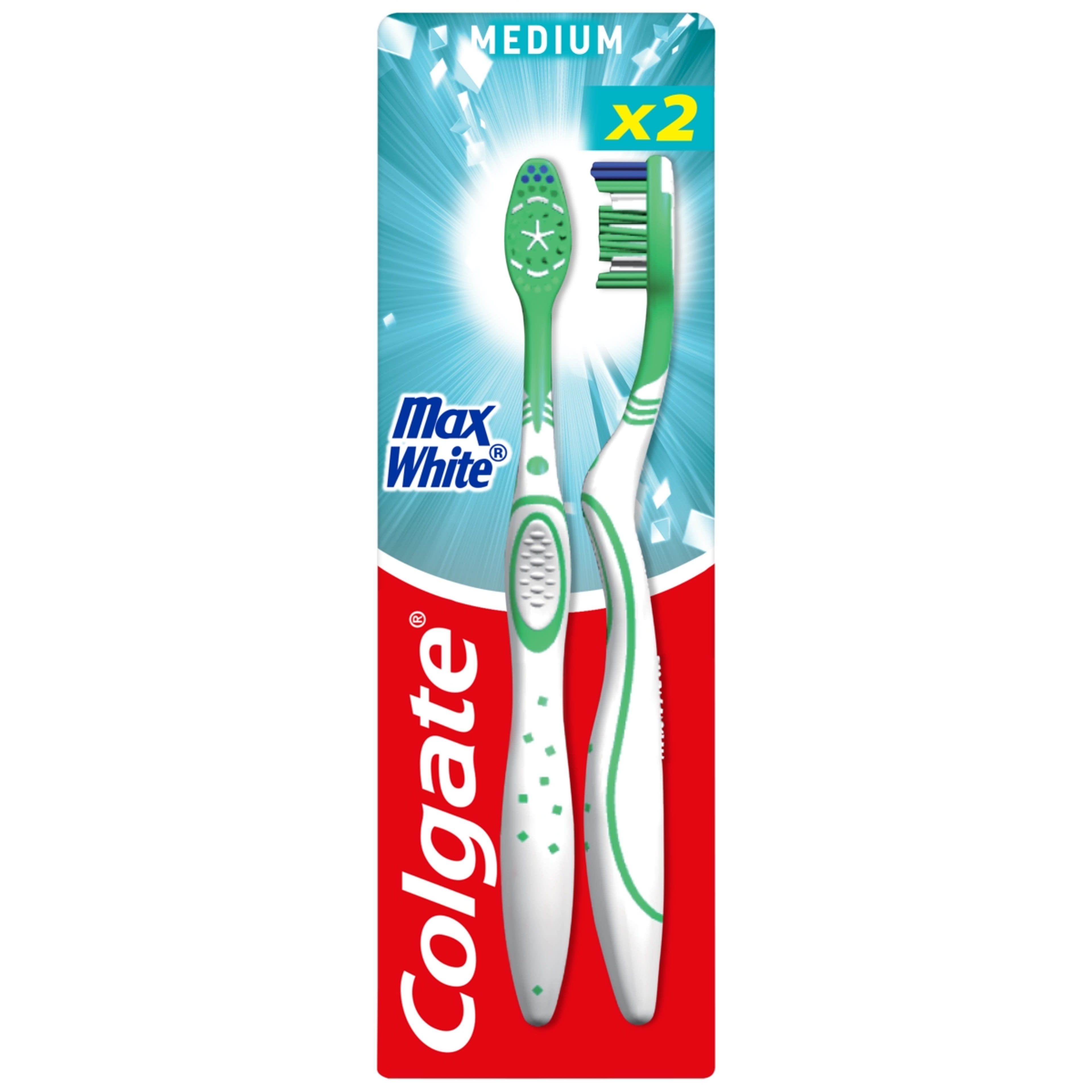 Colgate Max White Medium fogkefe - 1+1 db