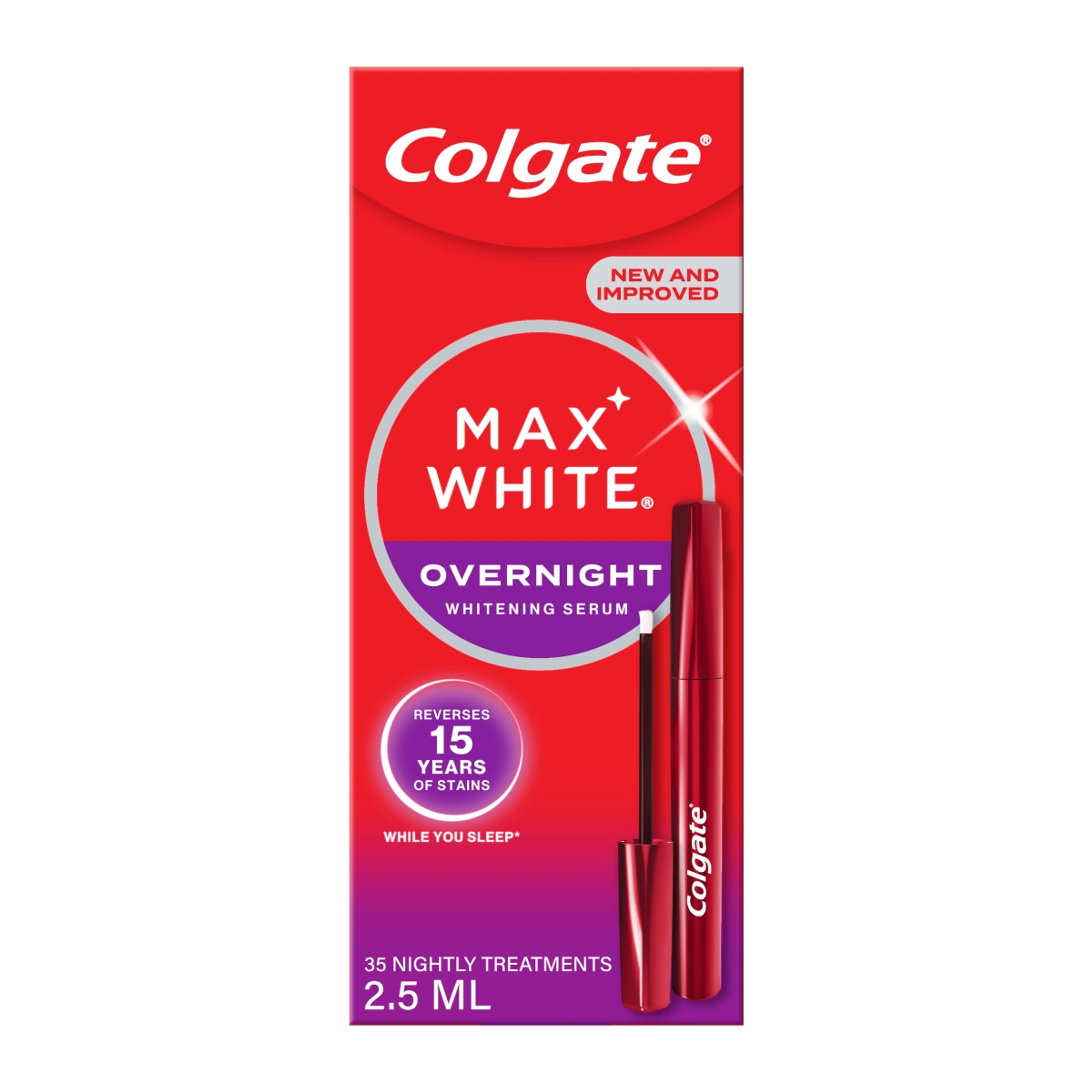 Colgate Max White éjszakai fogfehérítő szérum ecsettel - 2,5 ml