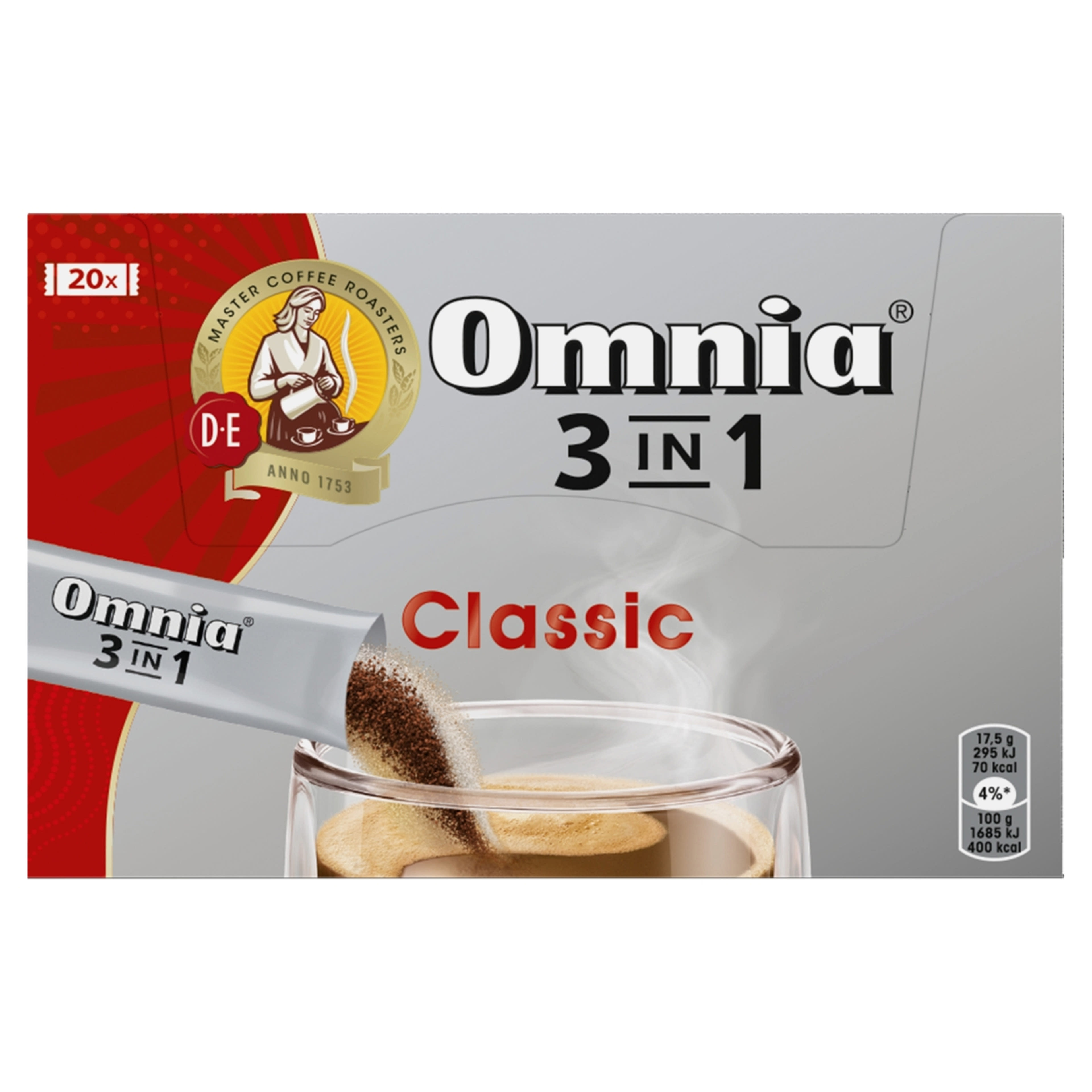 Douwe Egberts Omnia 3in1 Classic Instant kávéital - 20 db-1