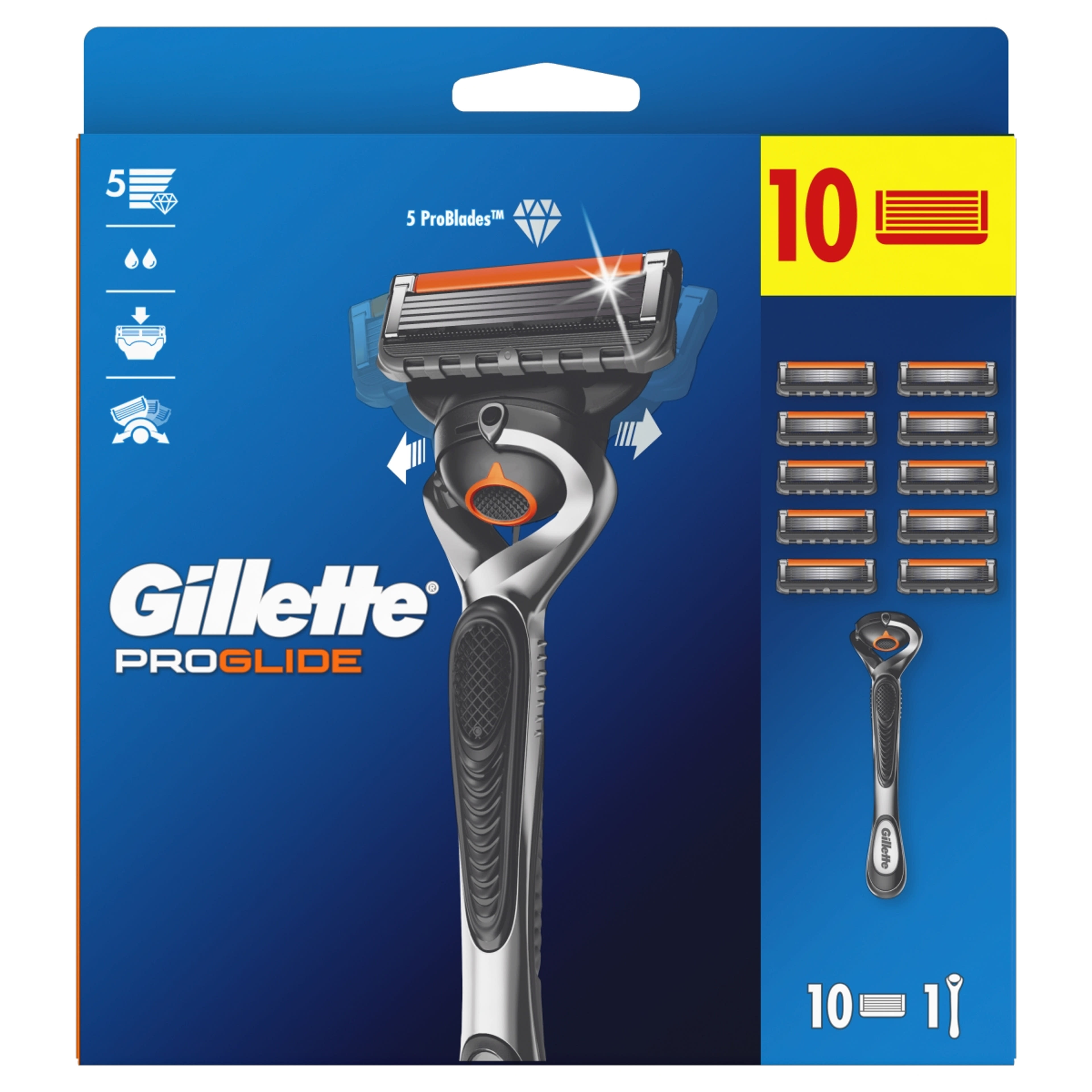 Gillette ProGlide férfi borotvakészülék és 10 db borotvabetét - 1 db