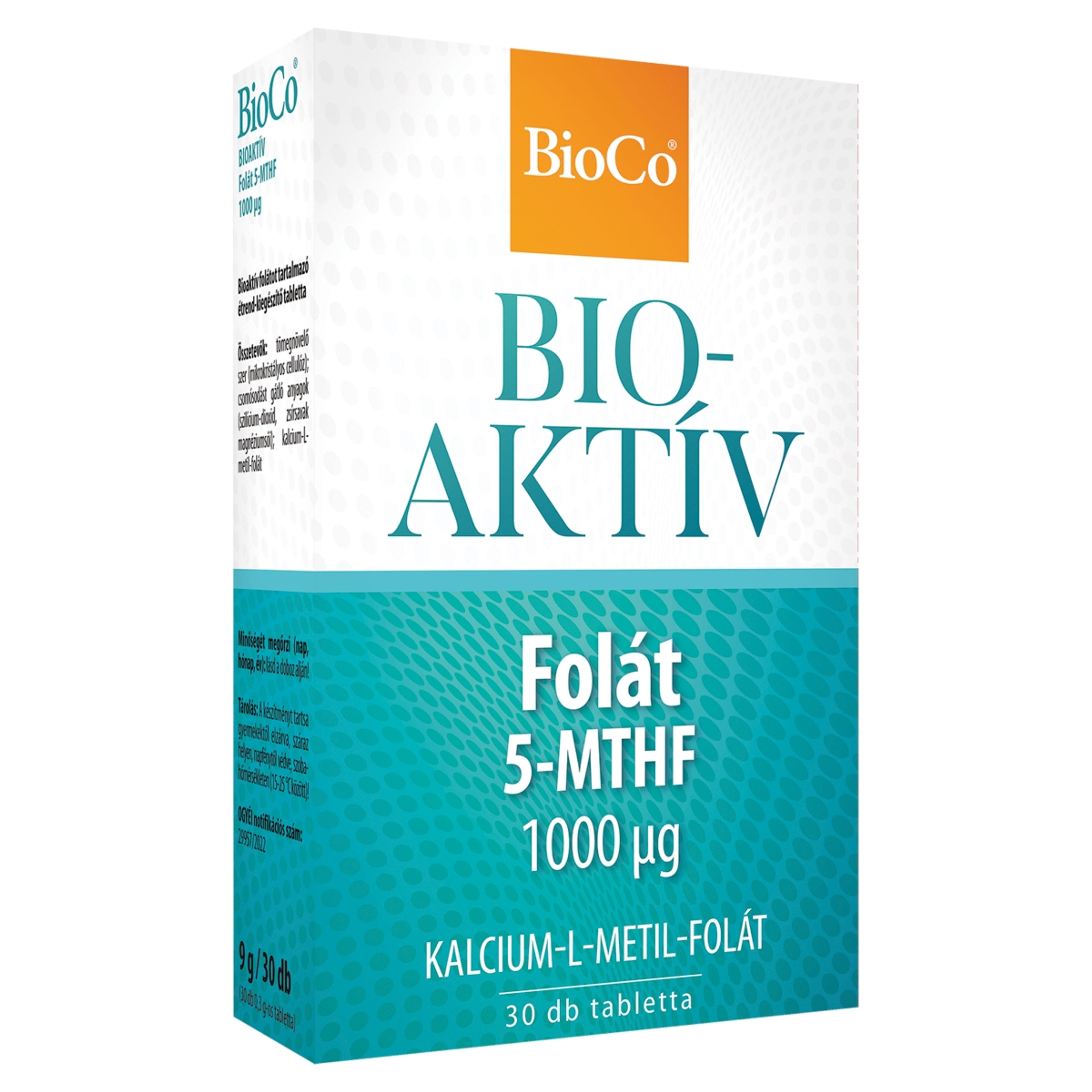BioCo Bioaktív Folát 1000 µg étrend-kiegészítő tabletta - 30 db-2