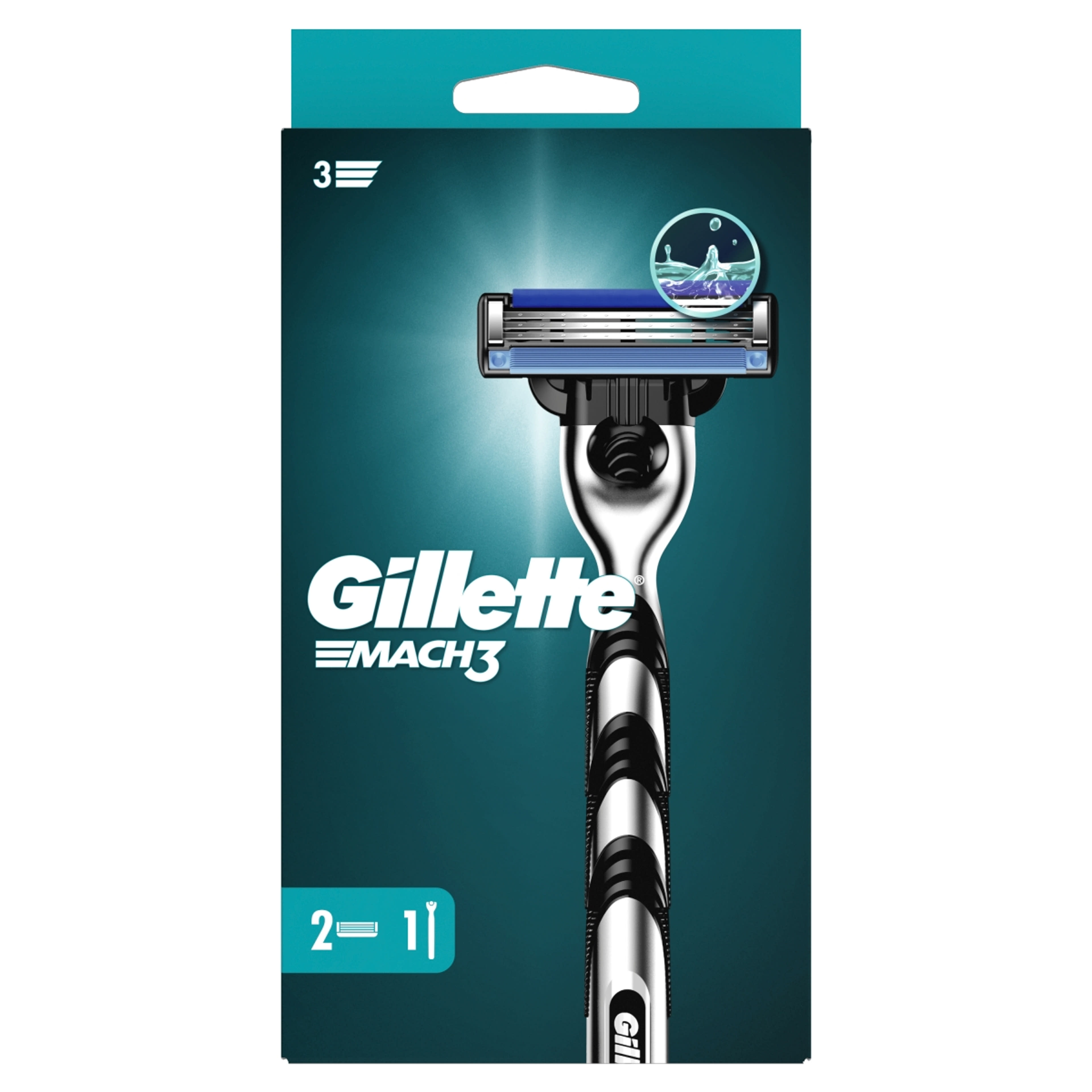 Gillette Mach3 tripla pengés borotva 2 db betéttel - 1 db