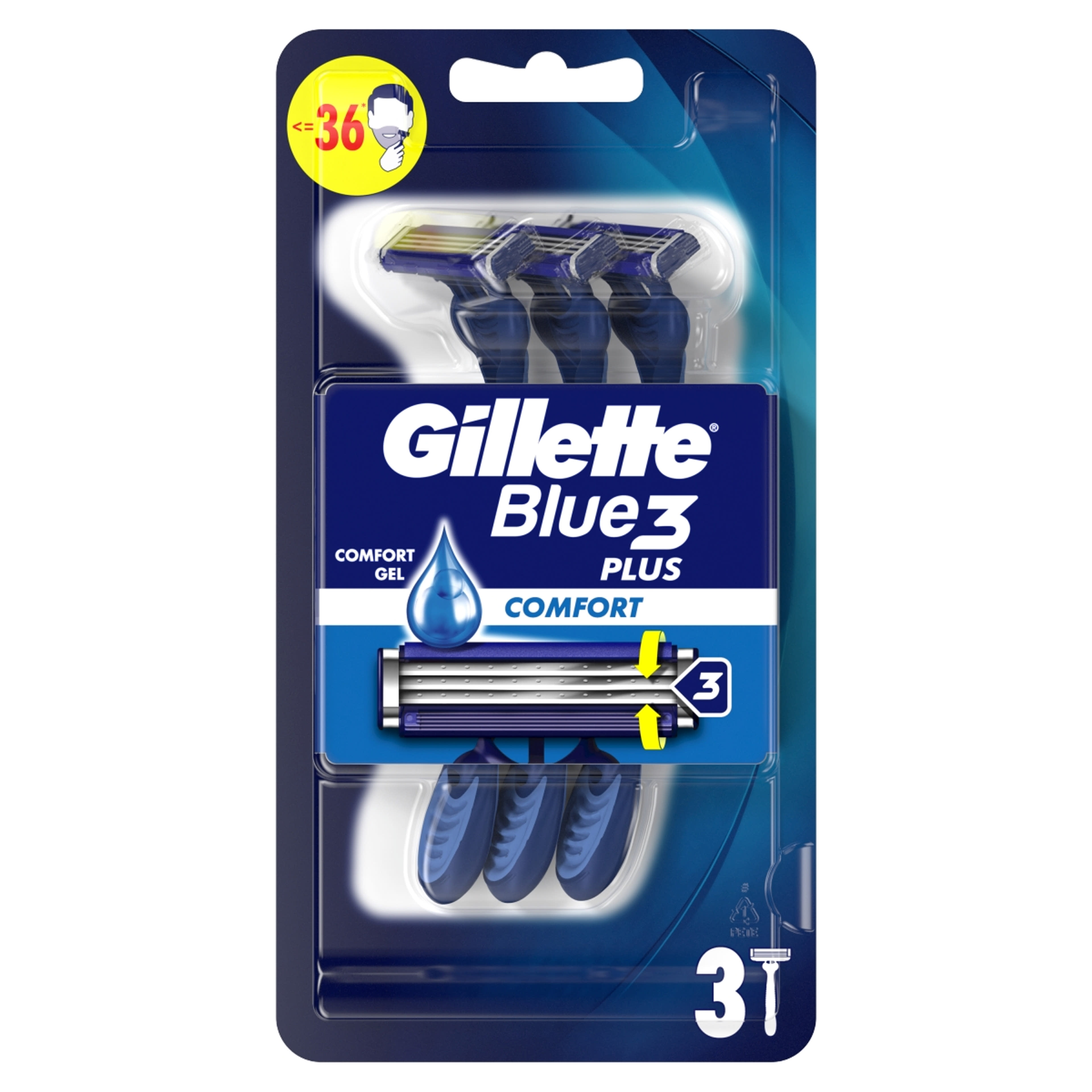 Gillette Blue3 eldobható borotva tripla pengével - 3 db